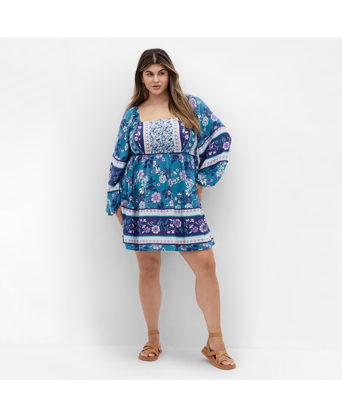 City Chic Women’s Jasmine Micro Mini Dress – Blue border