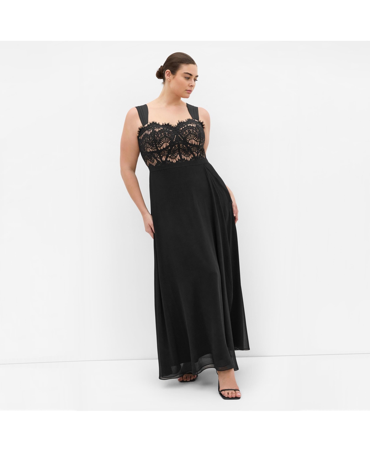 City Chic Women’s Sweet Evie Chiffon Maxi Dress – Black City Chic Women’s Sweet Evie Chiffon Maxi Dress – Black