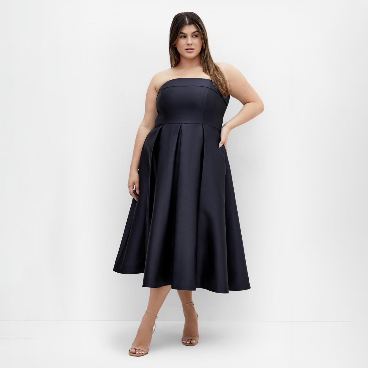 City Chic Women’s Tiffany Strapless Midi Dress – Navy City Chic Women’s Tiffany Strapless Midi Dress – Navy