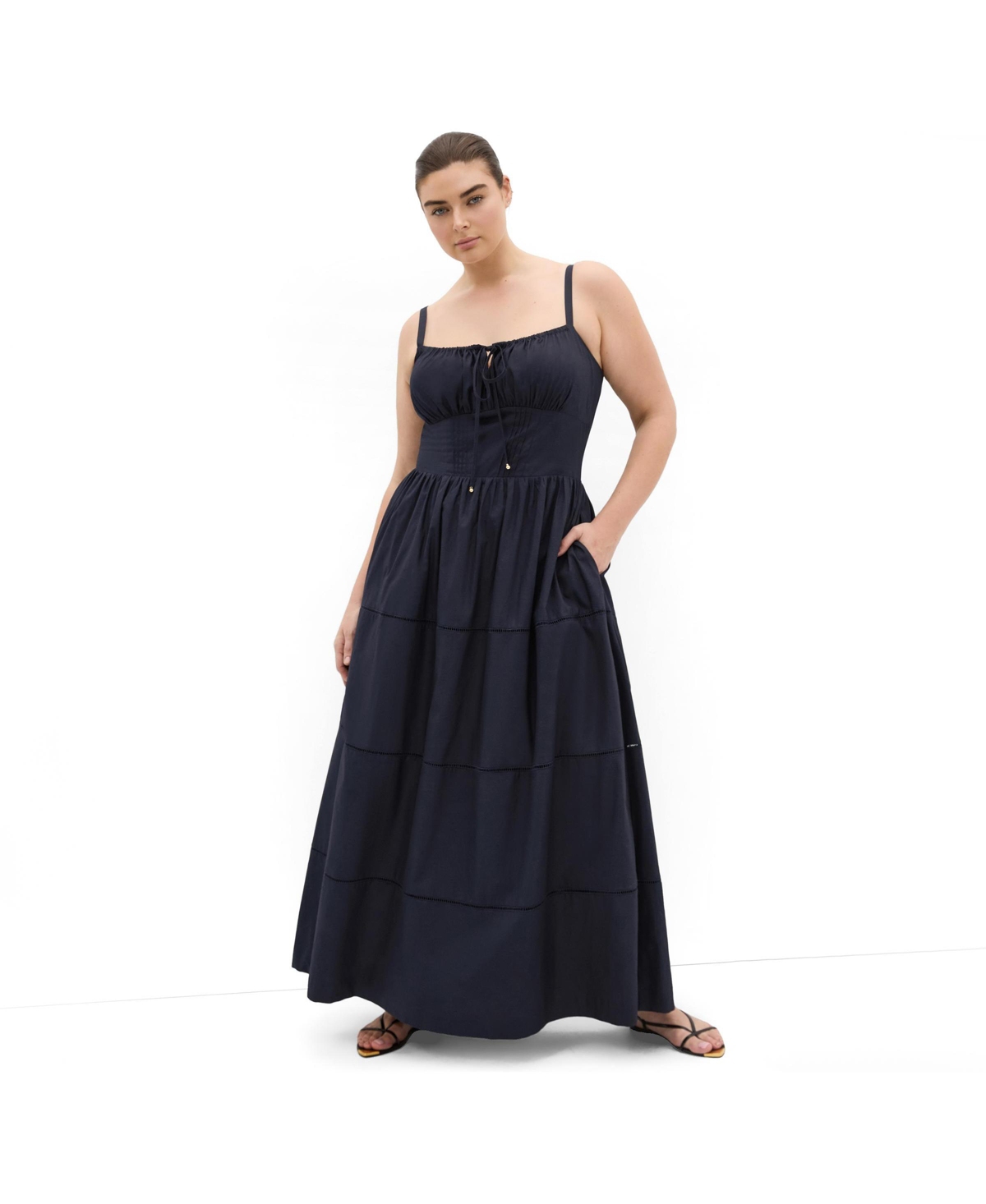 City Chic Women’s Vani Corset Maxi Dress – Navy