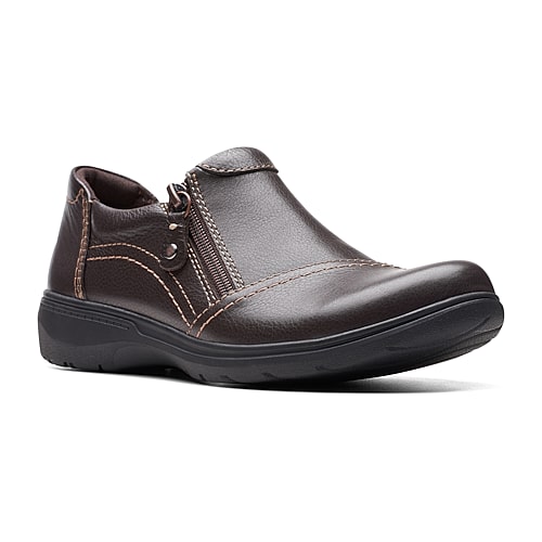 Clarks Carleigh Ray Womens Round Closed Toe Slip-On Shoe, 9 Wide, Brown Clarks Carleigh Ray Womens Round Closed Toe Slip-On Shoe, 9 Wide, Brown
