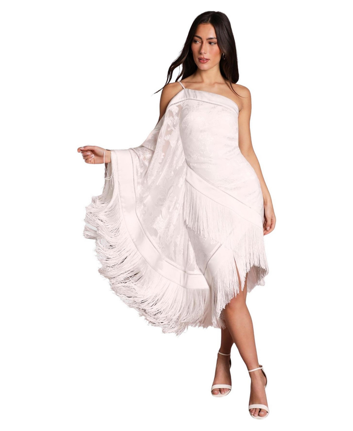 Coast Women’s Asymmetric Fringe One-Shoulder Dress – Ivory Coast Women’s Asymmetric Fringe One-Shoulder Dress – Ivory