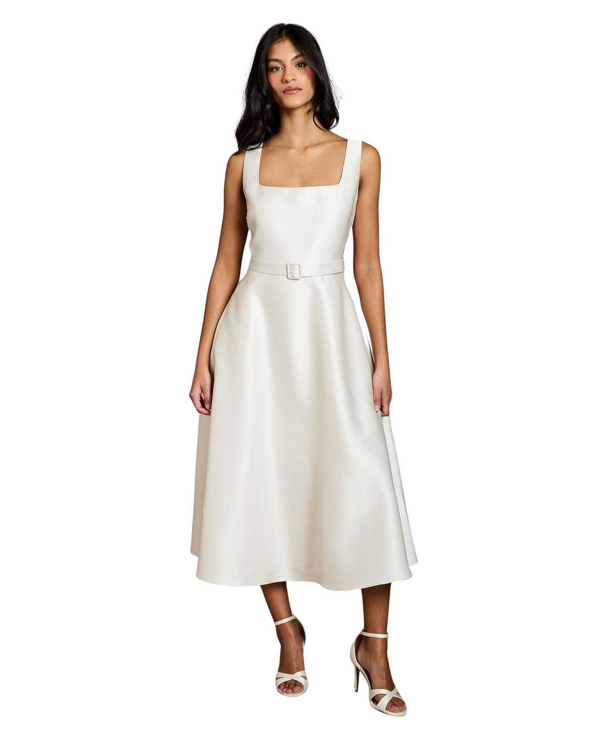 Coast Women’s Belted Midi Dress – Champagne