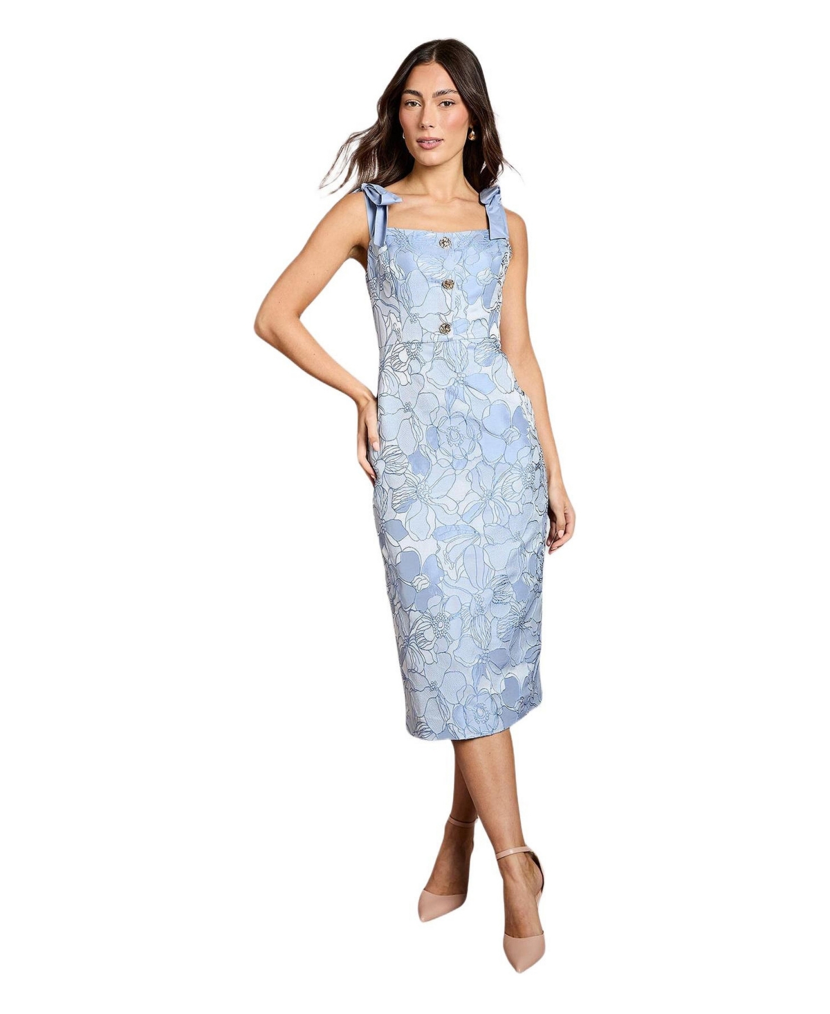 Coast Women’s Button Detail Pencil Dress – Blue Coast Women’s Button Detail Pencil Dress – Blue