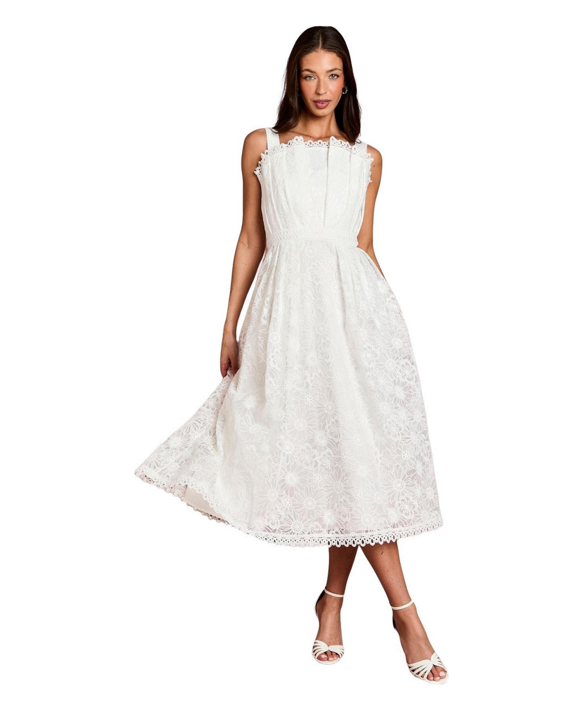 Coast Women’s Embroidered Lace Midi Dress – Ivory Coast Women’s Embroidered Lace Midi Dress – Ivory