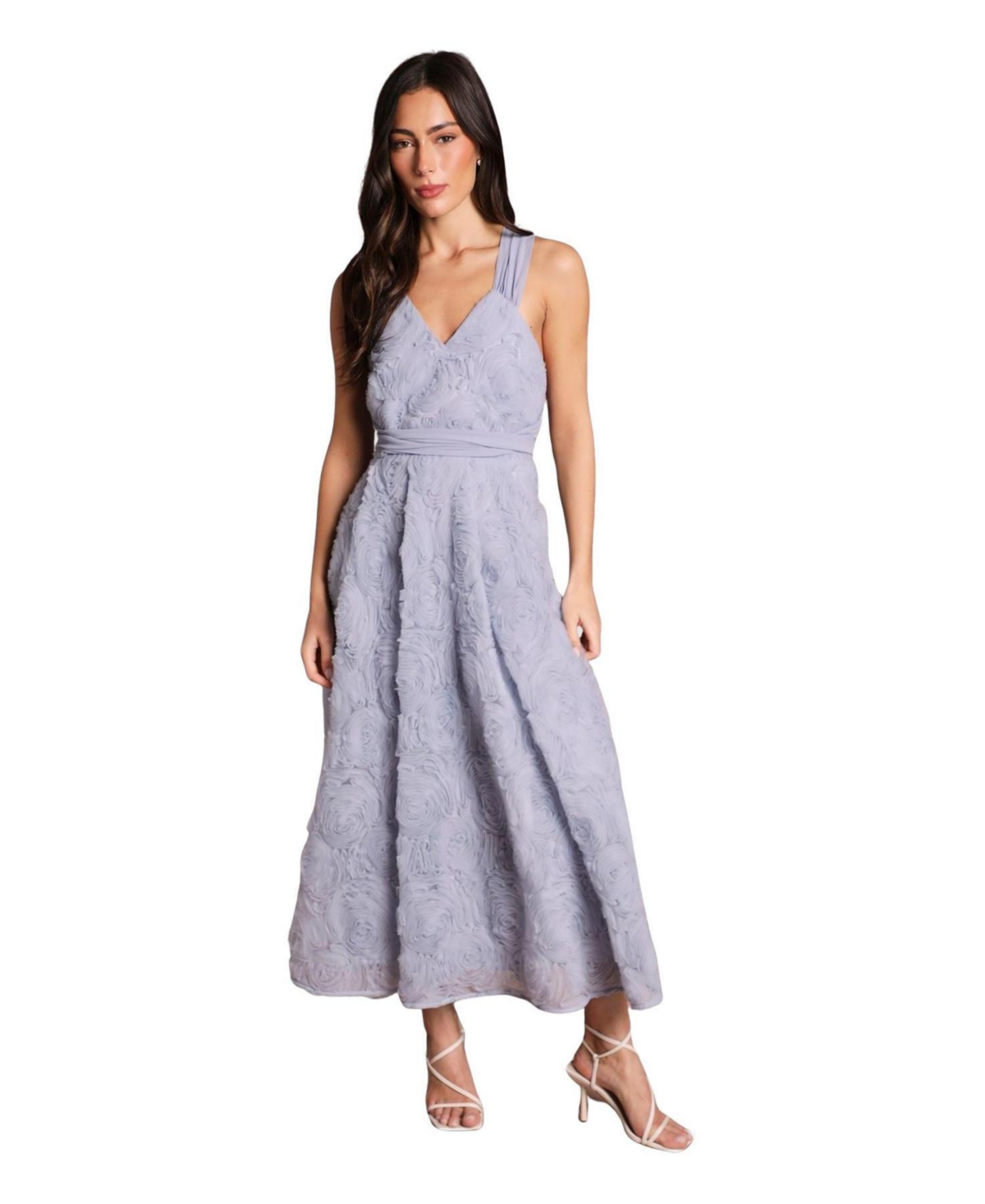 Coast Women’s Embroidered Tie Back Maxi Dress – Pale blue