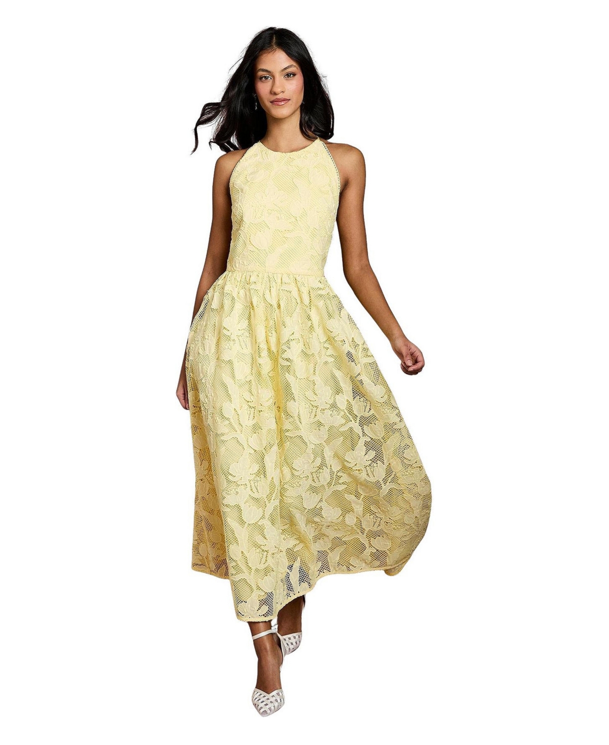 Coast Women’s Halterneck Lace Midi Dress – Butter Coast Women’s Halterneck Lace Midi Dress – Butter