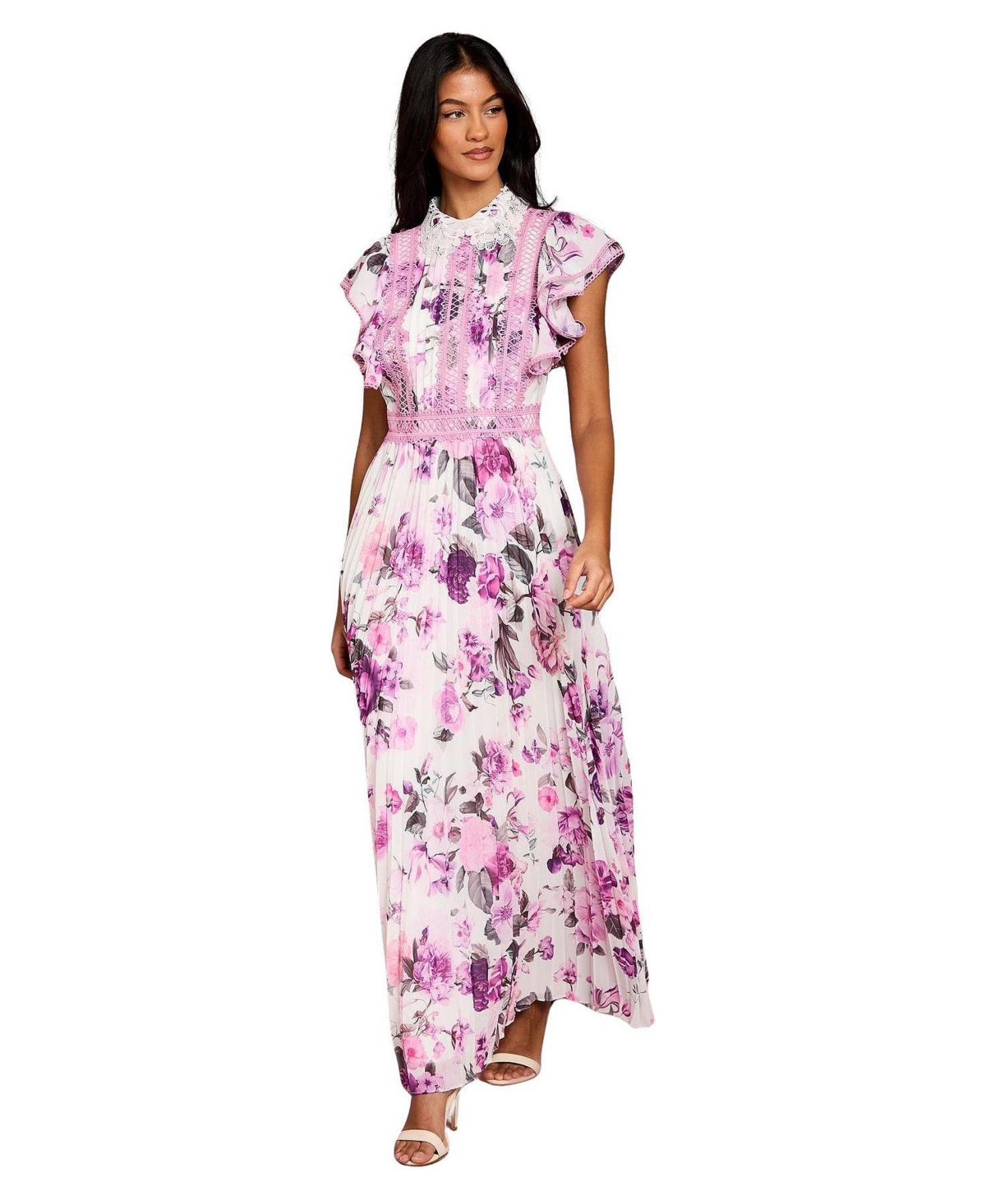 Coast Women’s Lace Collar Frill Maxi Dress – Ivory