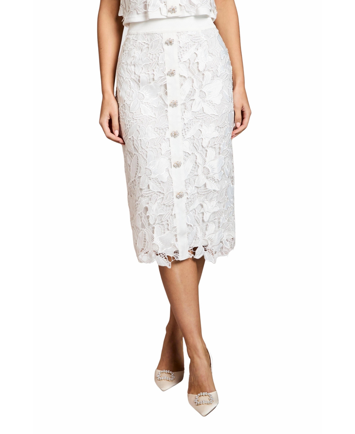 Coast Women’s Lace Pencil Skirt – Ivory Coast Women’s Lace Pencil Skirt – Ivory