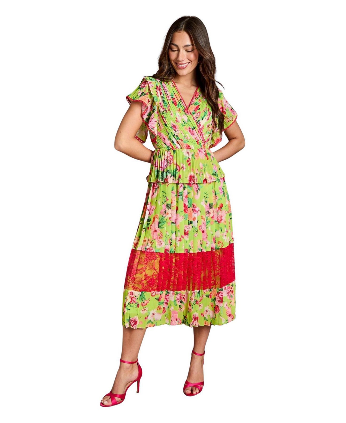 Coast Women’s Lace Wrap Midi Dress – Green Coast Women’s Lace Wrap Midi Dress – Green