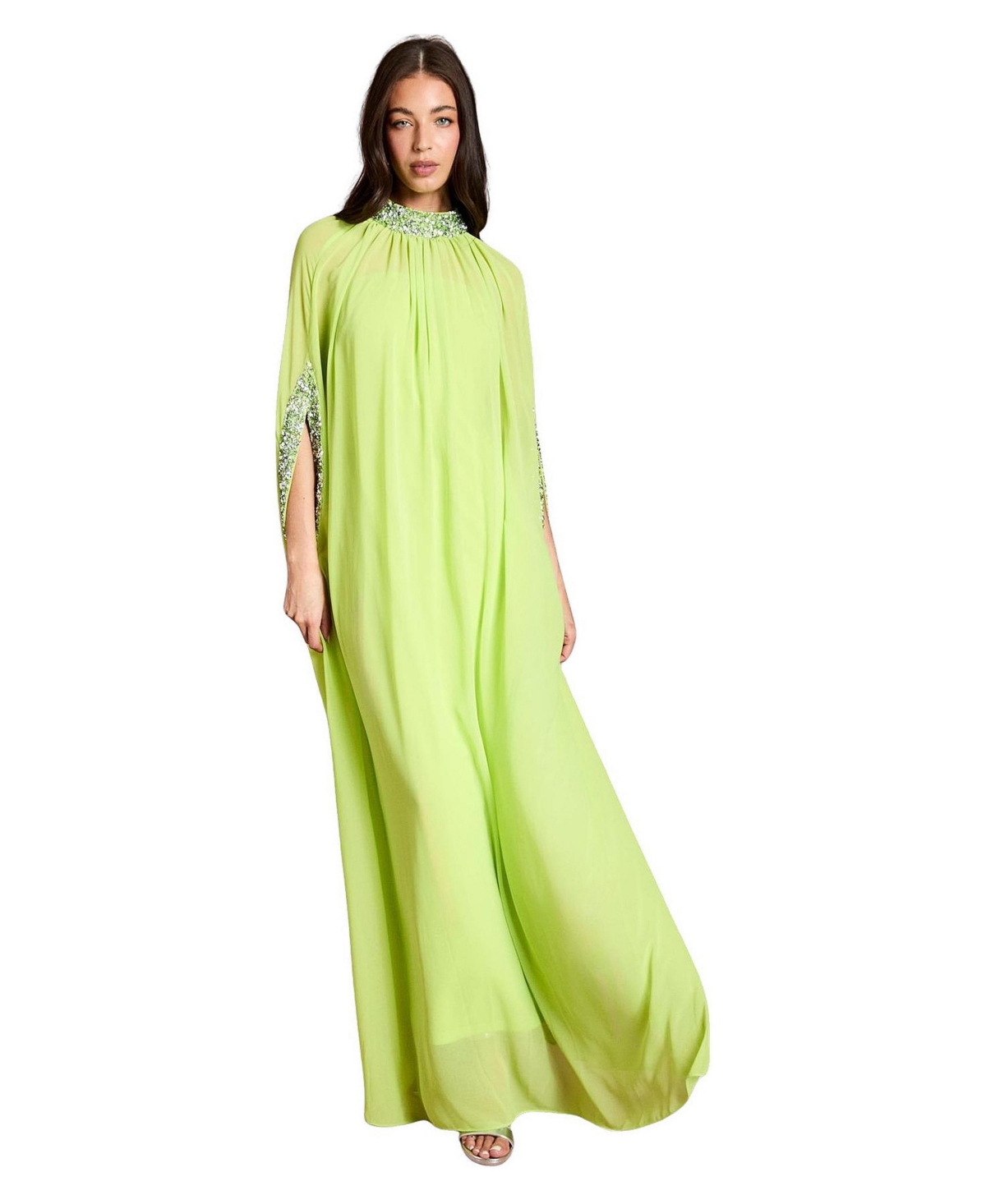 Coast Women’s Muse Chiffon Cape Dress – Lime Coast Women’s Muse Chiffon Cape Dress – Lime