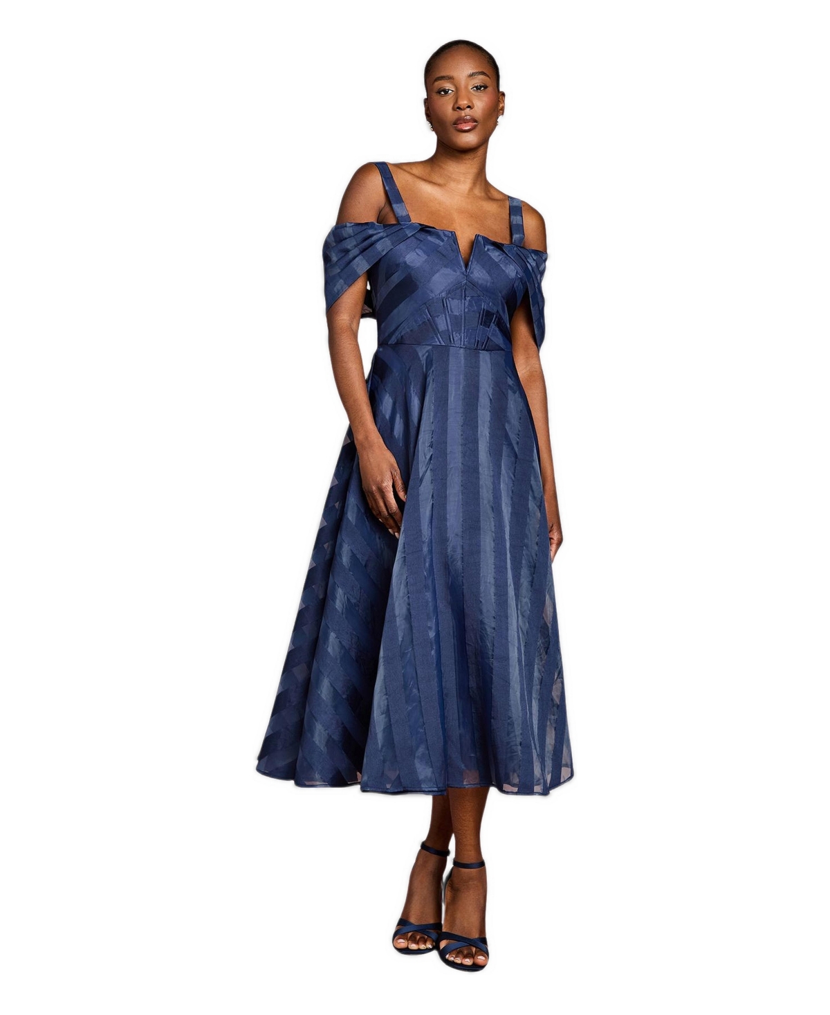 Coast Women’s Organza Bardot Midi Dress – Navy Coast Women’s Organza Bardot Midi Dress – Navy