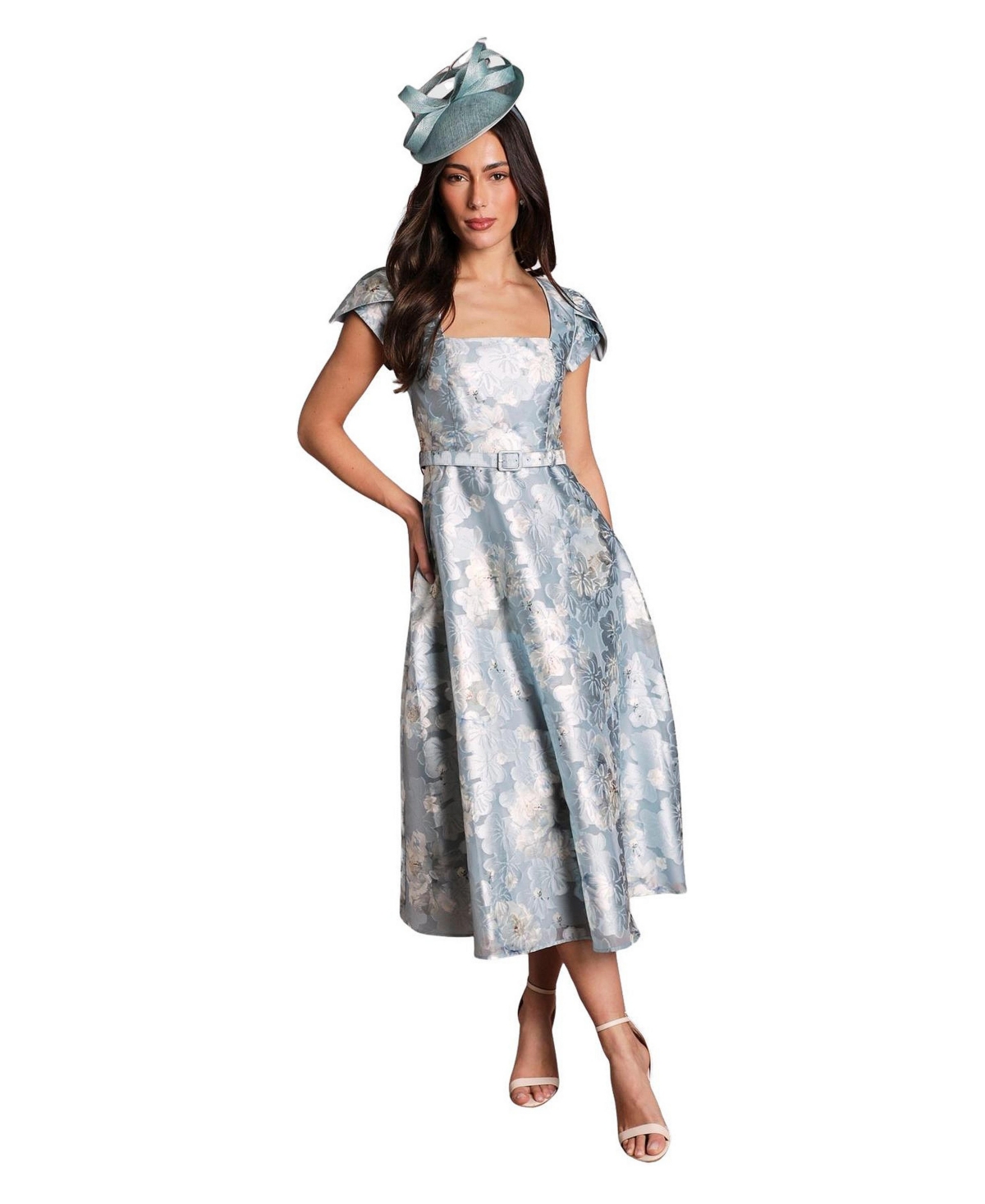 Coast Women’s Printed Belted Midi Dress – Pale blue Coast Women’s Printed Belted Midi Dress – Pale blue