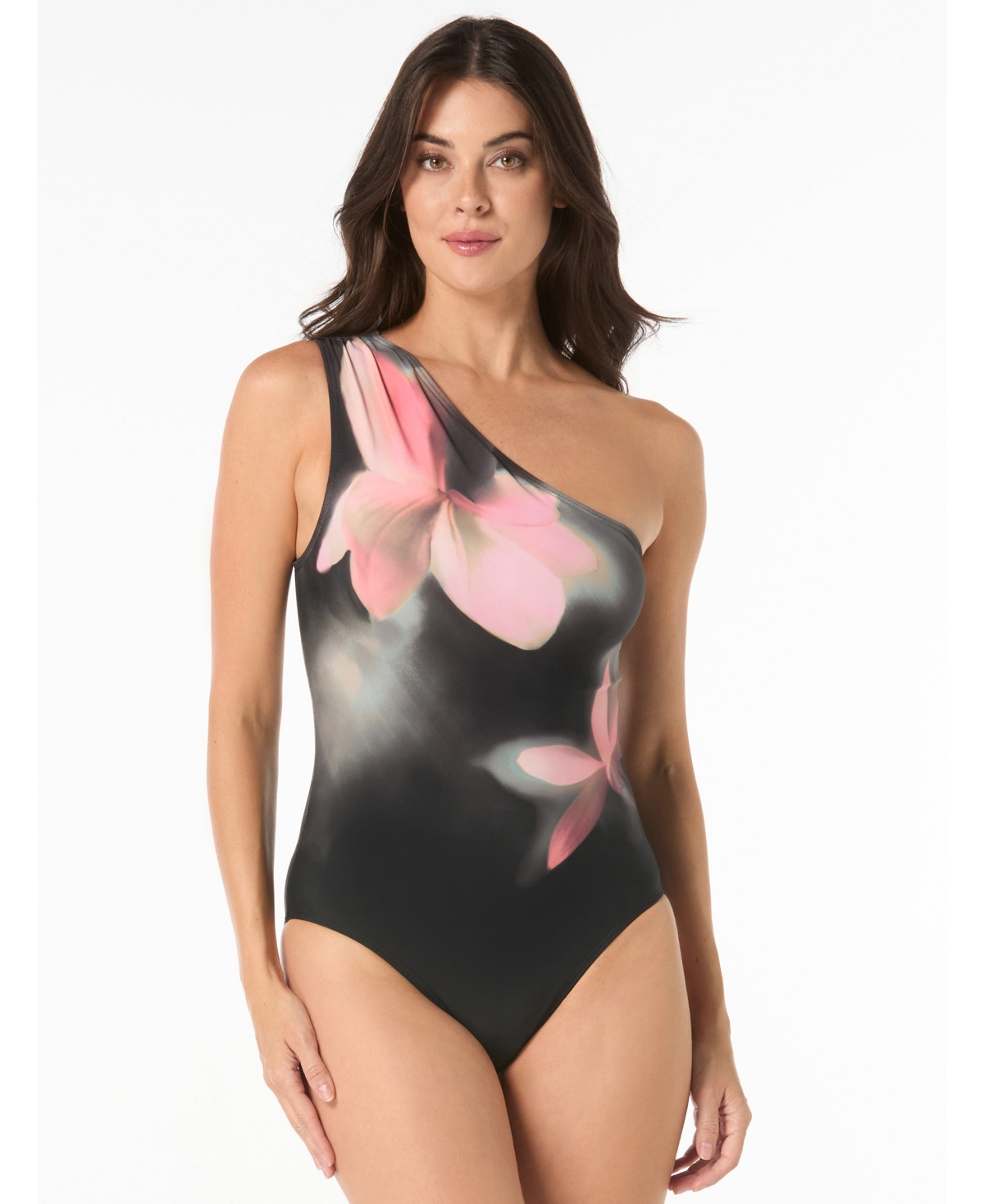 Coco Reef Women’s Contours Genisis Moderate Coverage One-Piece Swimsuit – Black Multi