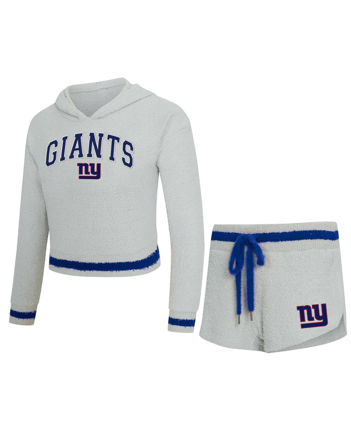 Concepts Sport Women’s 2-Piece Gray New York Giants Whitley Long Sleeve Hoodie Top and Shorts set – Gray Concepts Sport Women’s 2-Piece Gray New York Giants Whitley Long Sleeve Hoodie Top and Shorts set – Gray