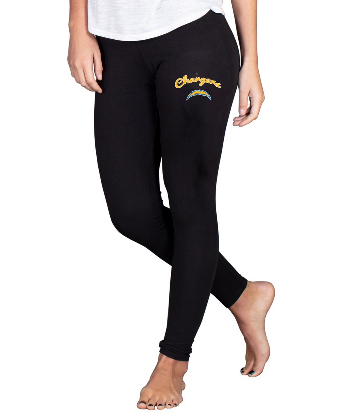 Concepts Sport Women’s Black Los Angeles Chargers Lightweight Fraction Lounge Leggings – Black