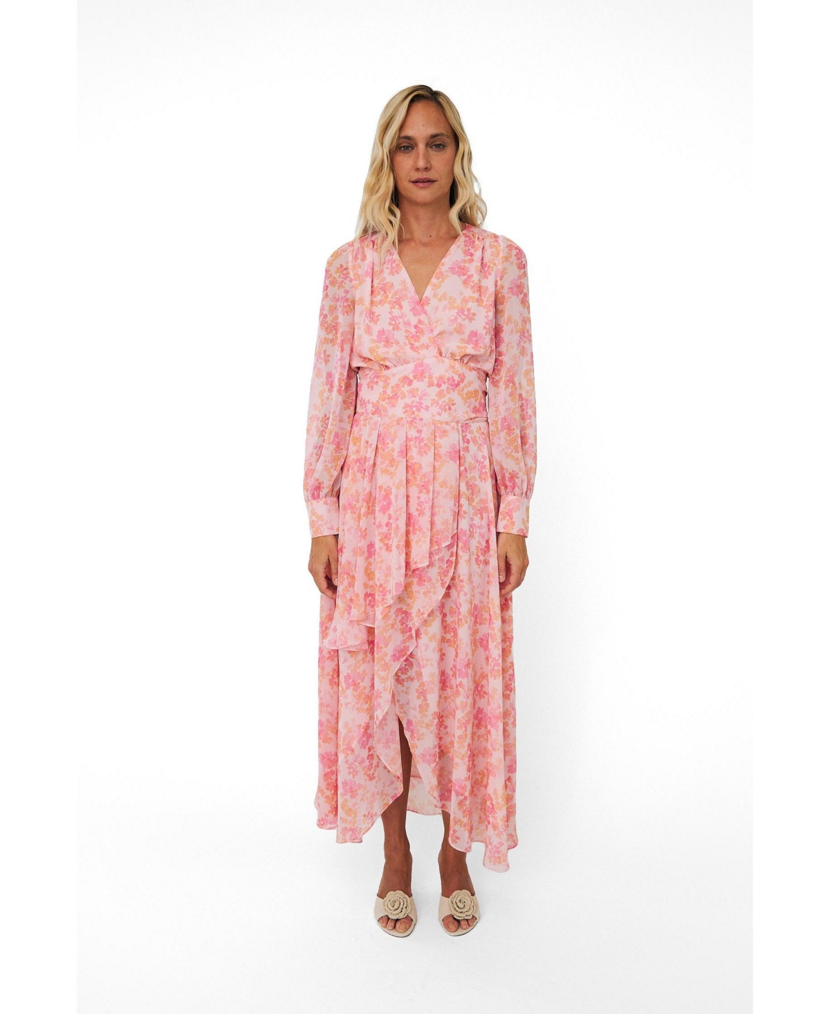 Cras Women’s Romance V-Neck Long-Sleeve Floral-Print Maxi Dress – Cloudy flower Cras Women’s Romance V-Neck Long-Sleeve Floral-Print Maxi Dress – Cloudy flower
