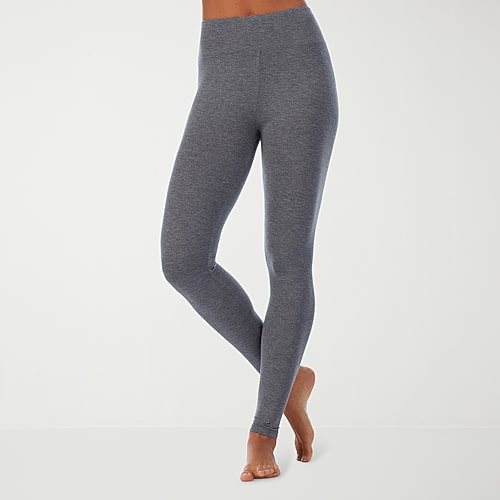 Cuddl Duds Softwear With Stretch Thermal Legging, Petite Medium, Gray