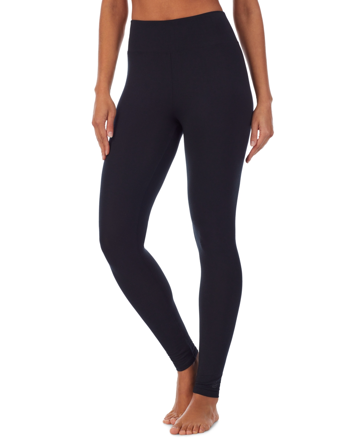 Cuddl Duds Softwear with Stretch High-Waist Leggings – Black