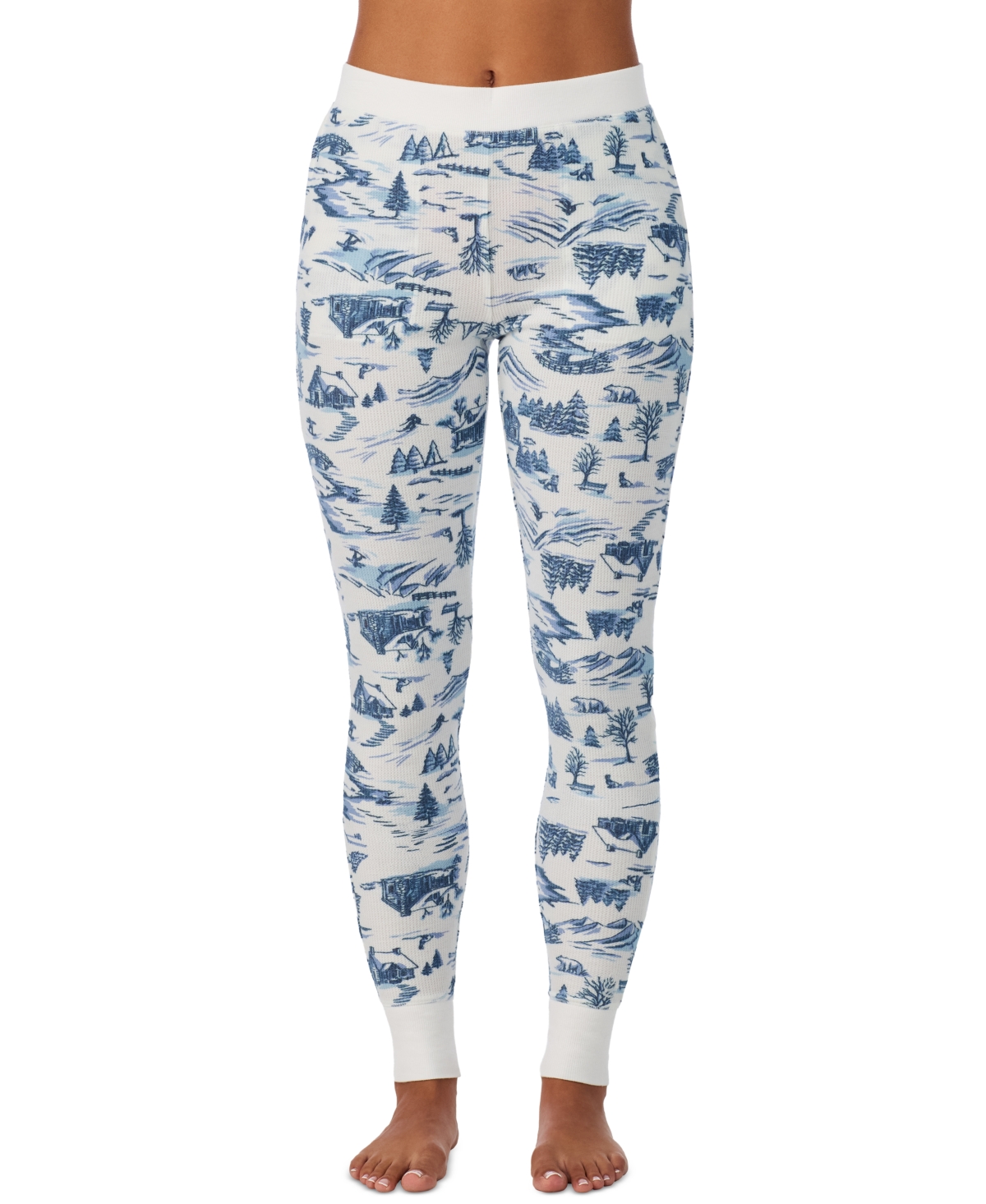 Cuddl Duds Women’s Cozy Waffle-Knit Thermal Stretch Leggings – Arctic