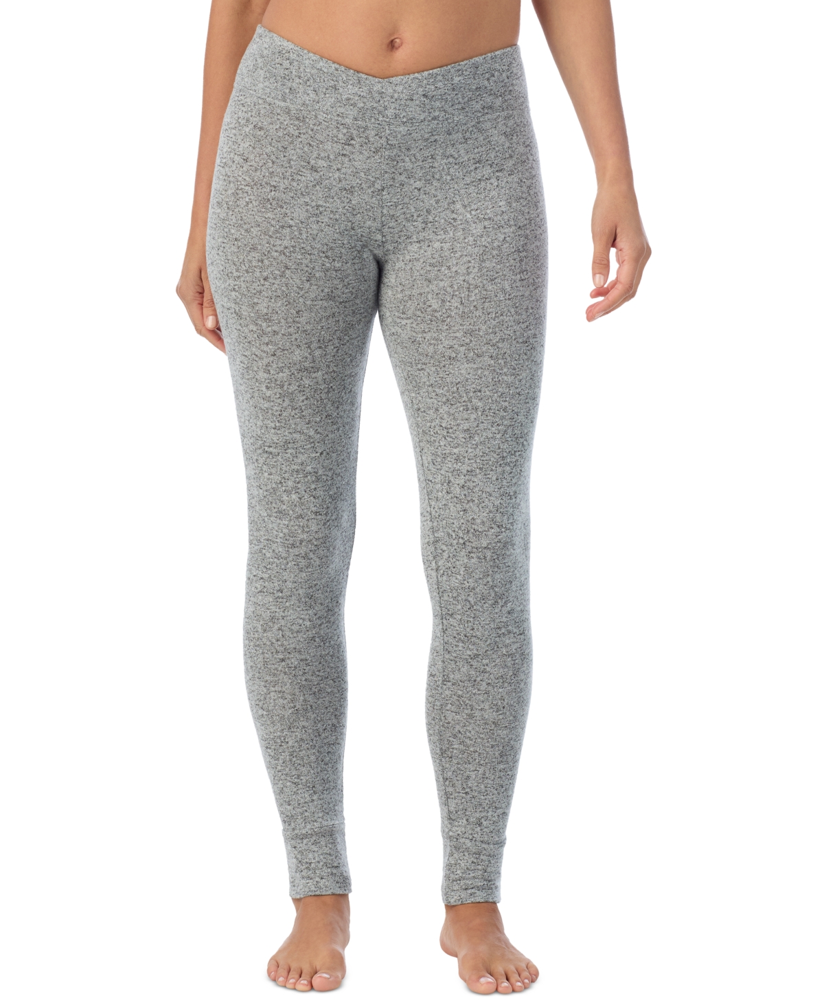 Cuddl Duds Women’s Softknit Sweater-Knit Pull-On Ankle Leggings – Gray Heather