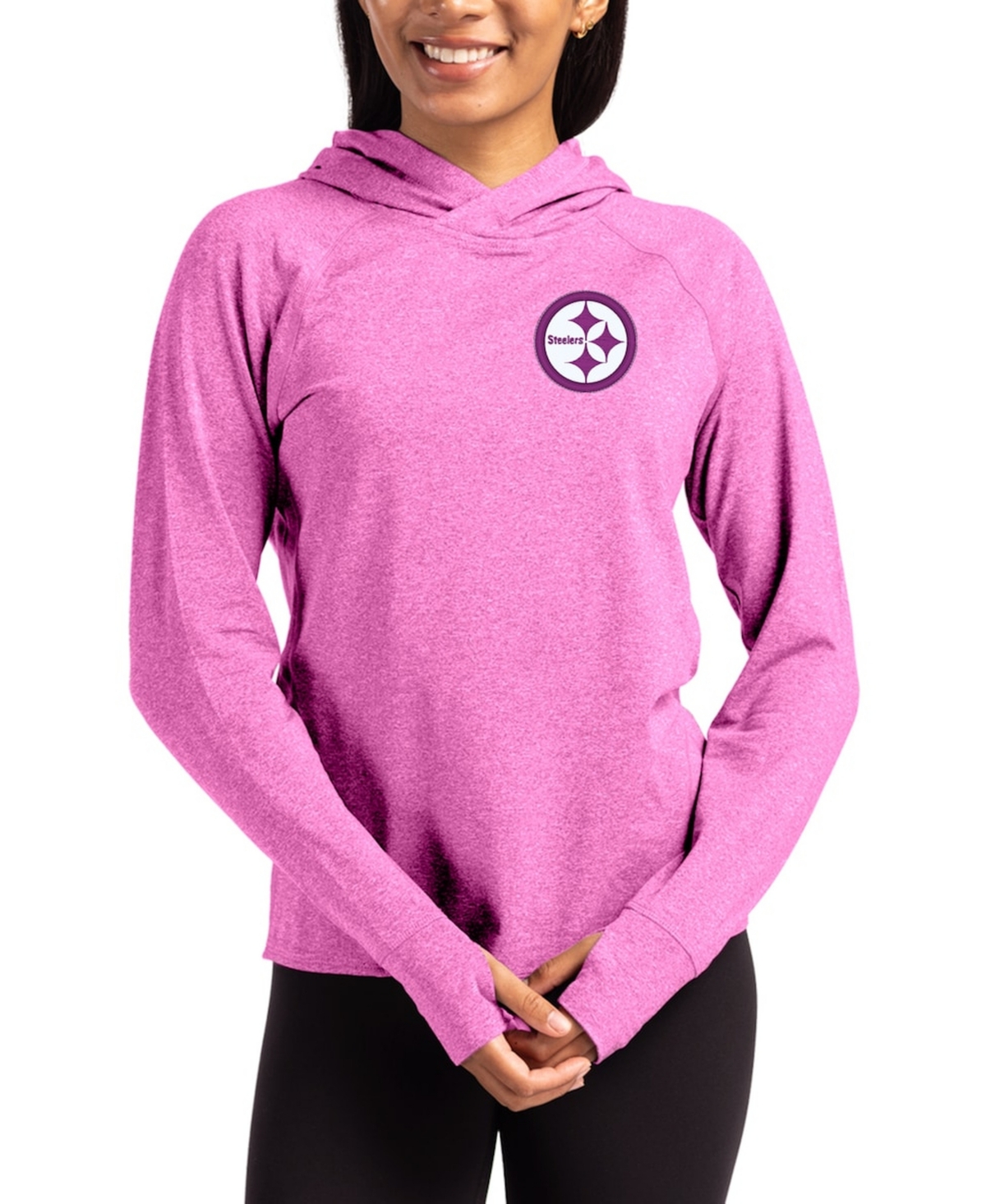 Cutter & Buck Women’s Pink Pittsburgh Steelers Tonal Logo Adapt Knit Raglan Pullover Hoodie – Pink Cutter & Buck Women’s Pink Pittsburgh Steelers Tonal Logo Adapt Knit Raglan Pullover Hoodie – Pink