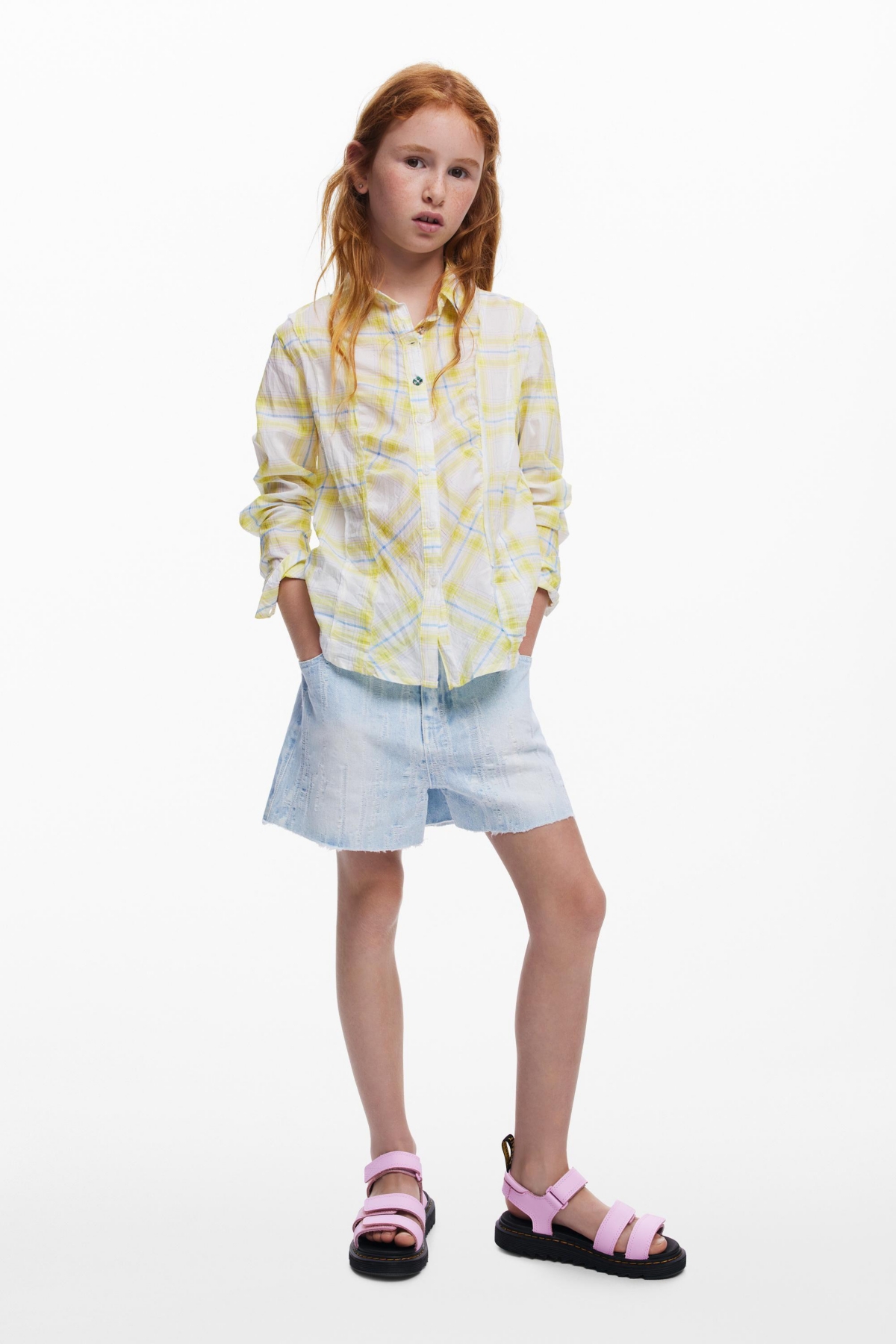 Desigual Girls’s 3 -14 Short denim trucker – Light blue Desigual Girls’s 3 -14 Short denim trucker – Light blue