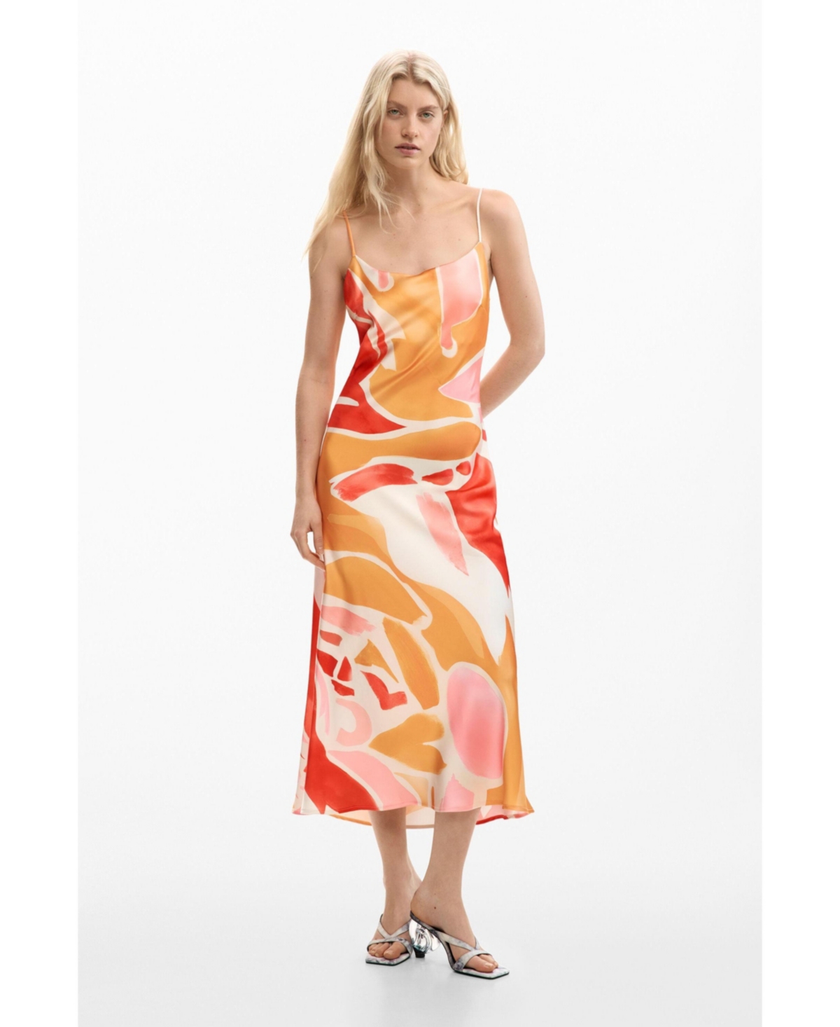 Desigual Women’s 2-in-1 dress with straps – Orange Desigual Women’s 2-in-1 dress with straps – Orange