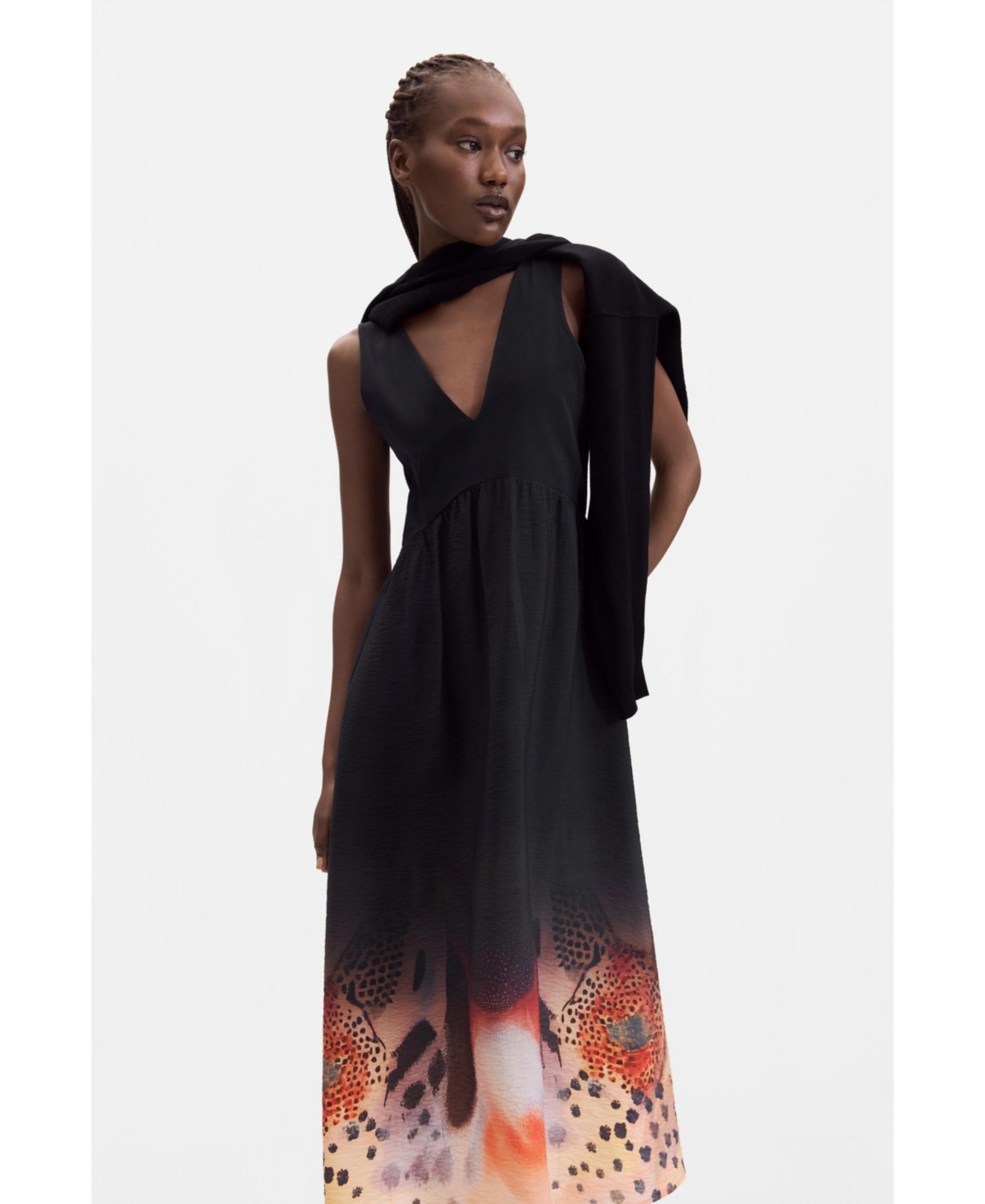 Desigual Women’s 2-in-1 midi dress – Black Desigual Women’s 2-in-1 midi dress – Black