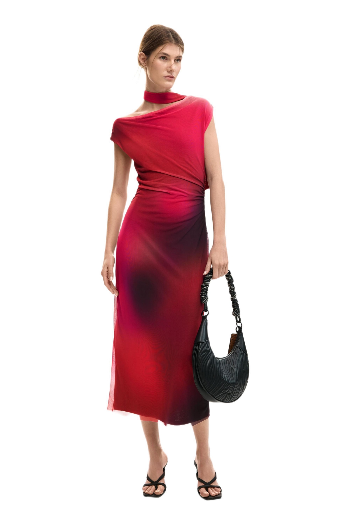 Desigual Women’s Asymmetric Draped Dress – Pink Desigual Women’s Asymmetric Draped Dress – Pink