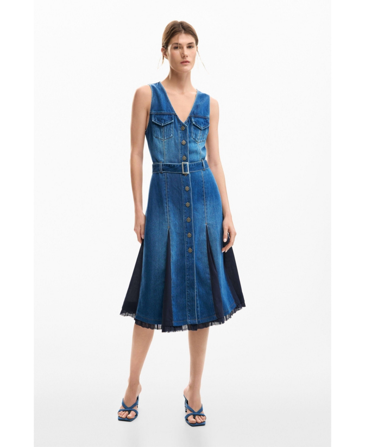 Desigual Women’s Denim midi dress – Medium blue