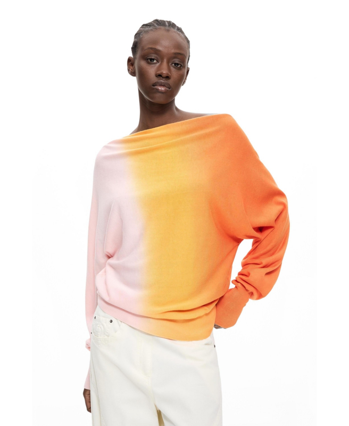 Desigual Women’s Fine knit sweater – Orange Desigual Women’s Fine knit sweater – Orange