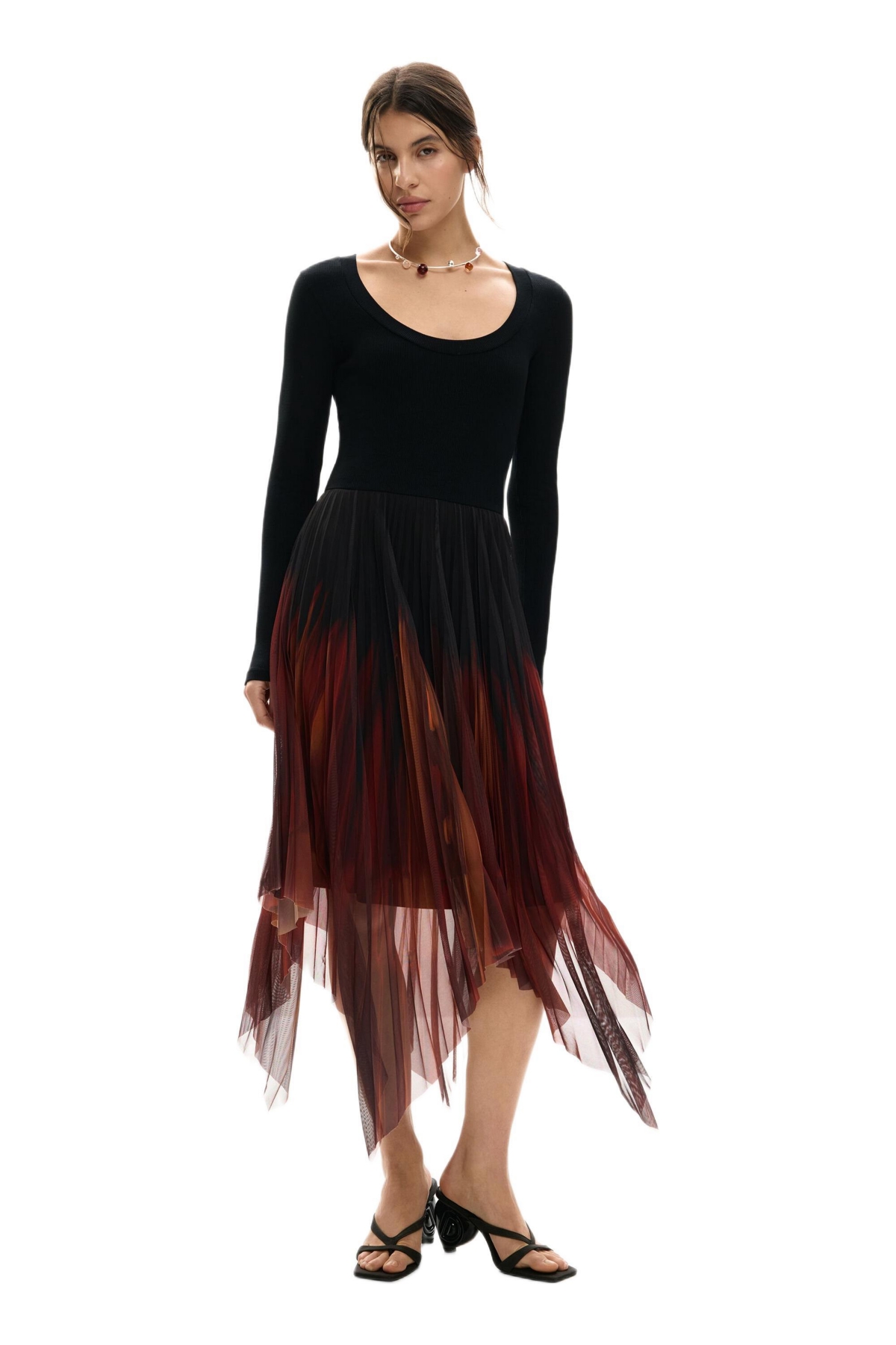Desigual Women’s Fitted midi dress – Black