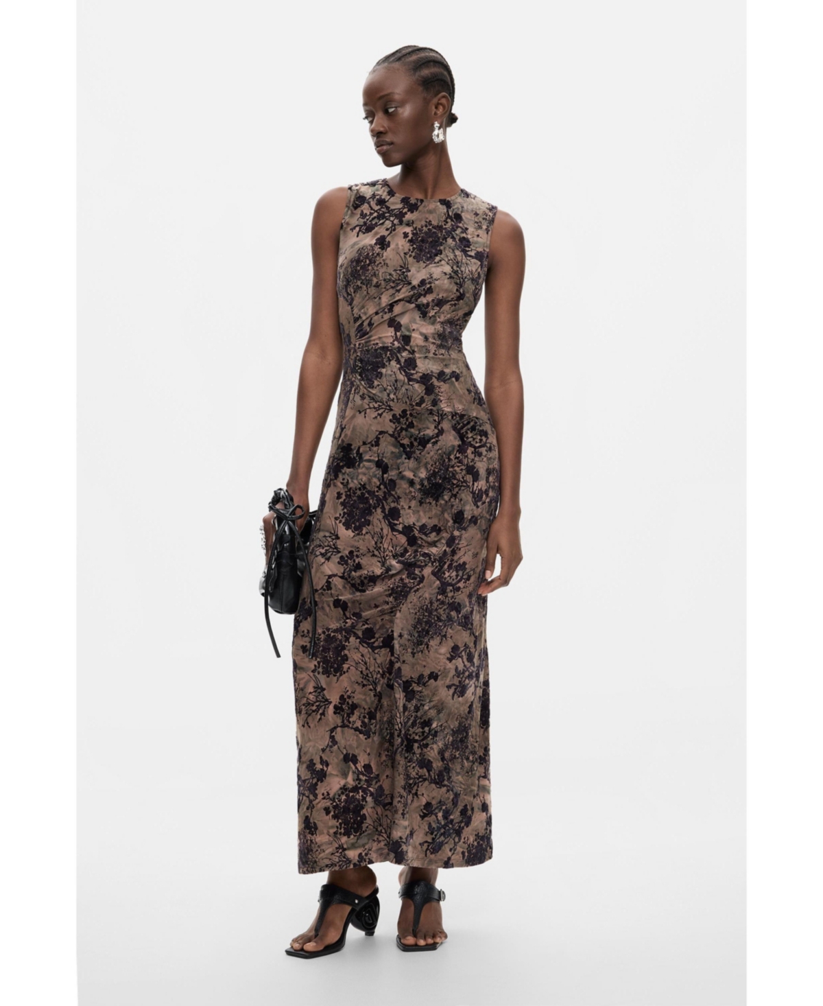 Desigual Women’s Flocked Long Dress – Black Desigual Women’s Flocked Long Dress – Black