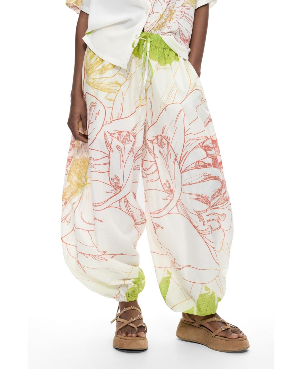 Desigual Women’s Floral-Print Pull-On Balloon Pants Desigual Women’s Floral-Print Pull-On Balloon Pants