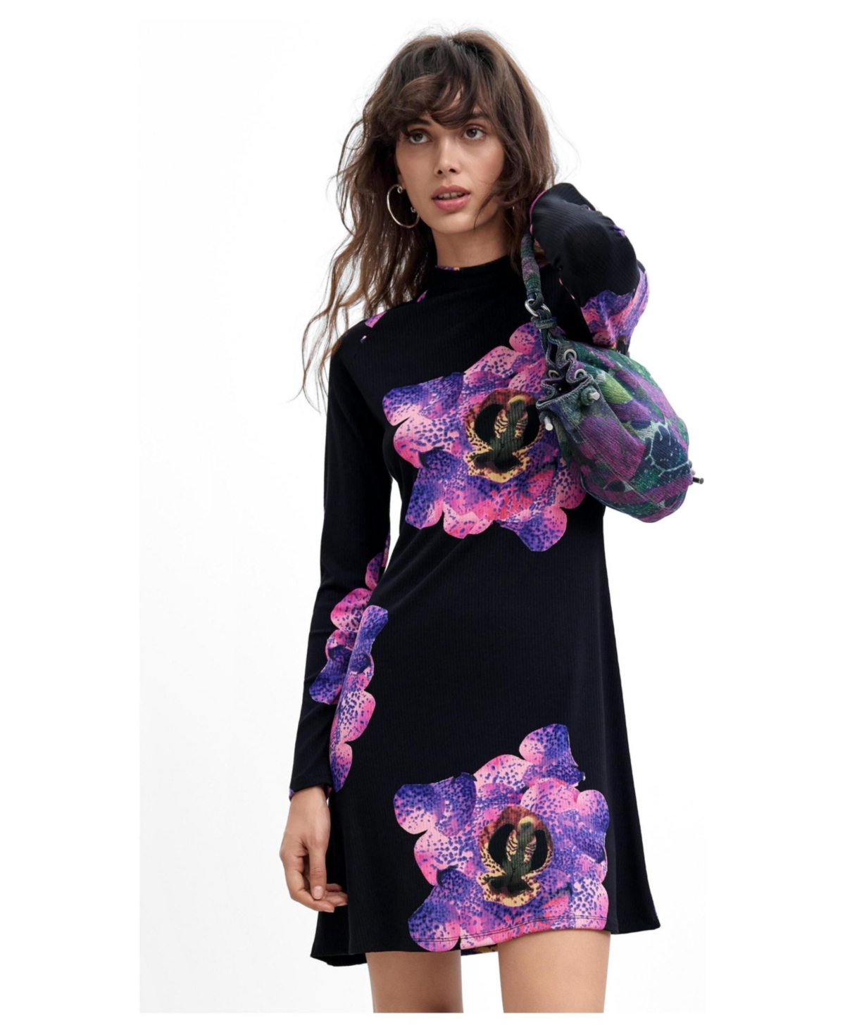Desigual Women’s Long floral dress M. C. Lacroix – Black