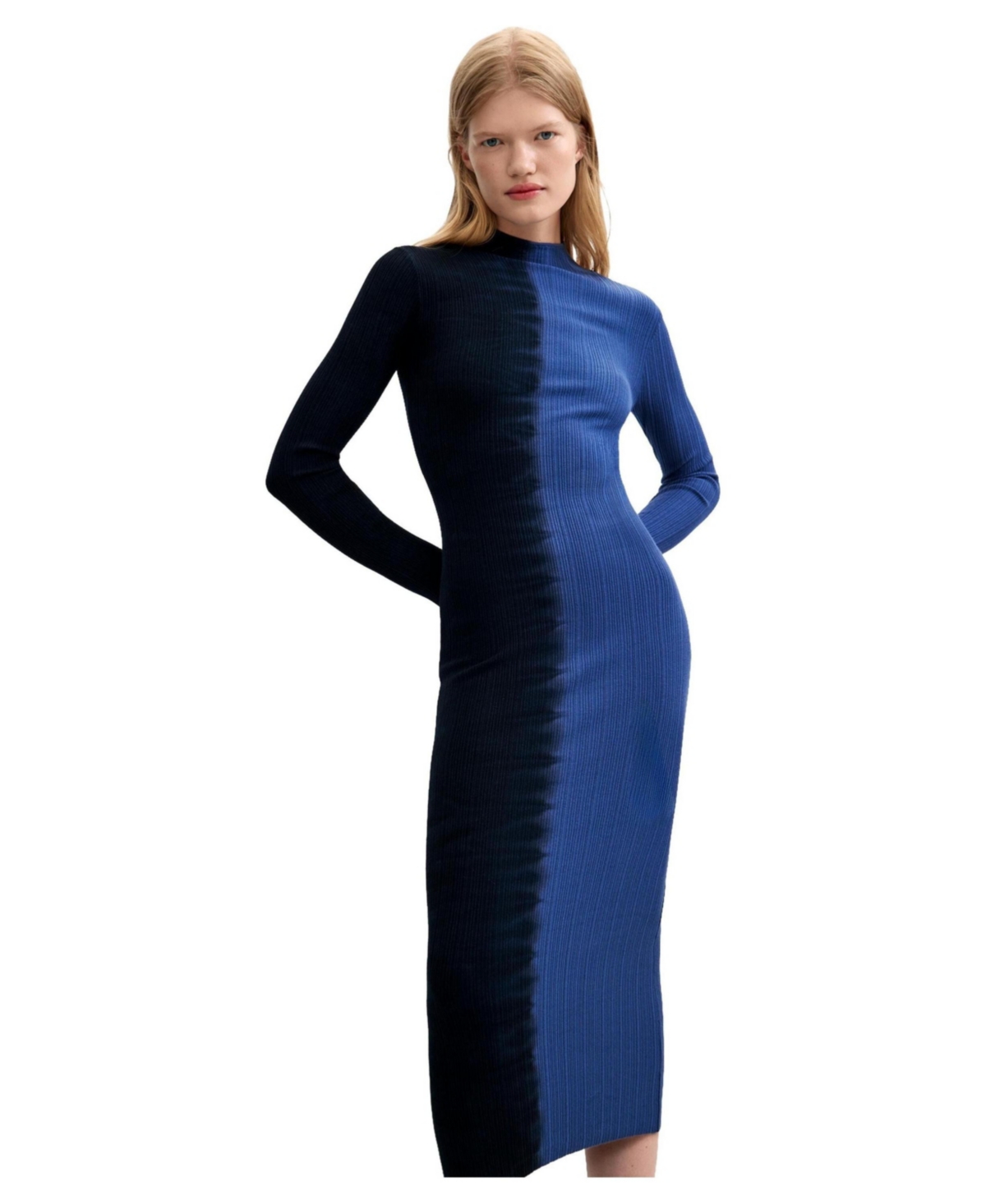 Desigual Women’s Long-sleeved knit dress – Dark blue Desigual Women’s Long-sleeved knit dress – Dark blue
