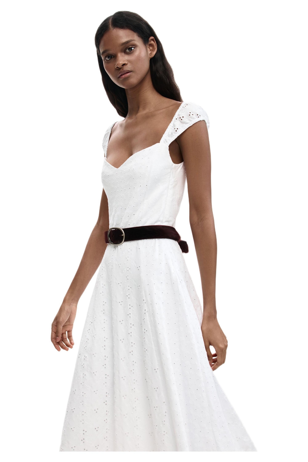 Desigual Women’s Midi embroidered dress – White