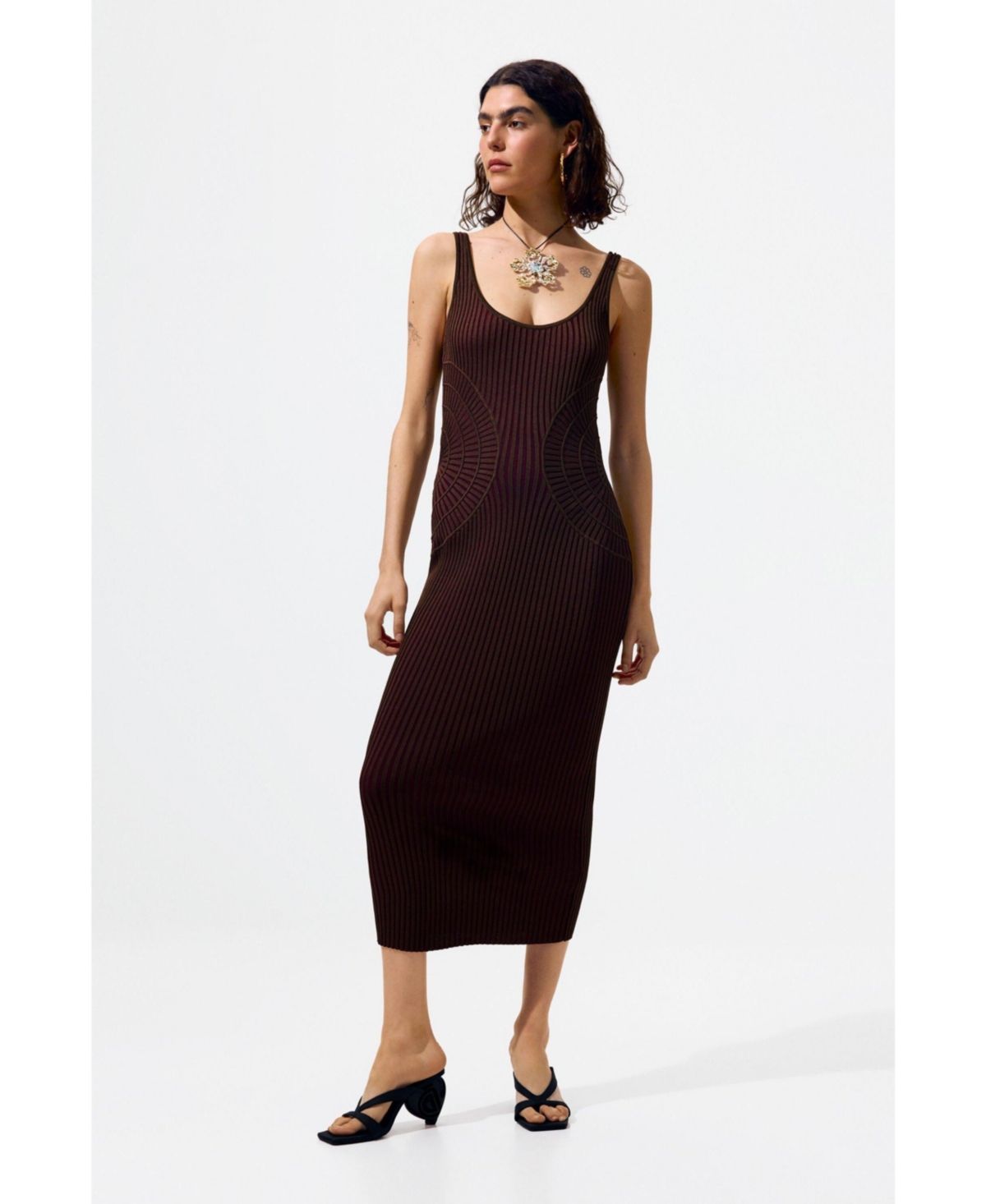 Desigual Women’s Plain Strappy Dress – Brown Desigual Women’s Plain Strappy Dress – Brown