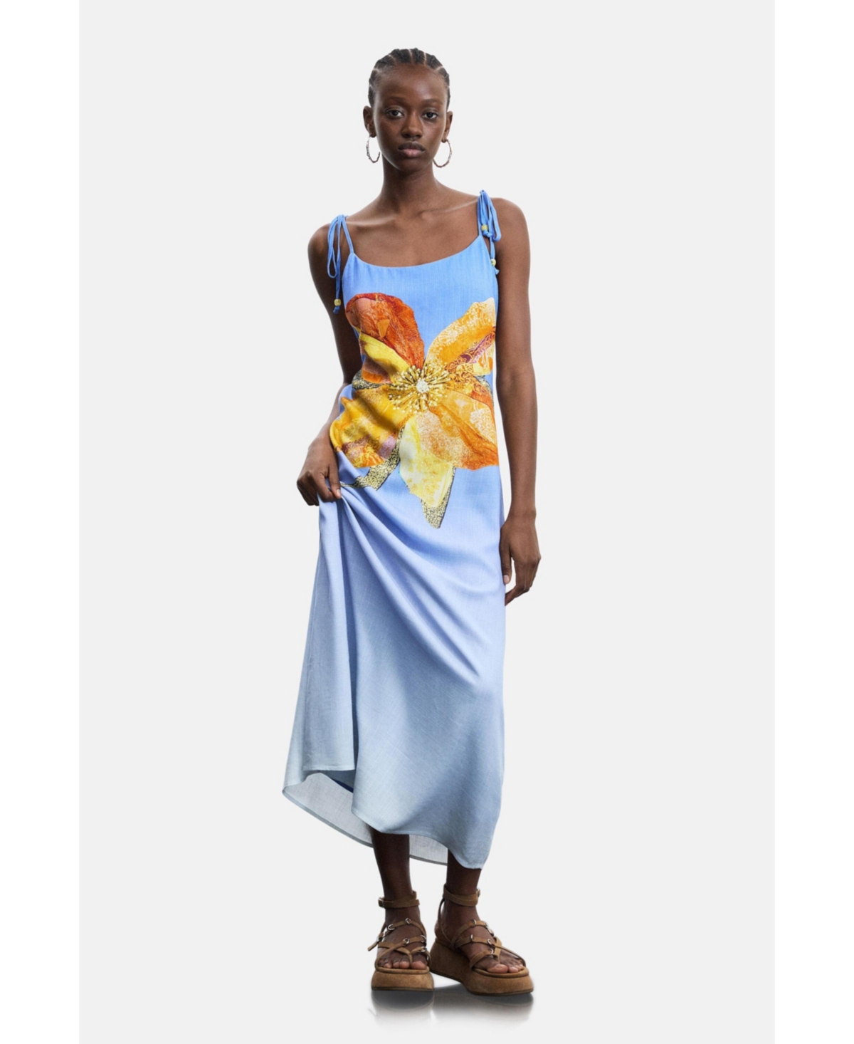Desigual Women’s Printed Long Dress – Light blue Desigual Women’s Printed Long Dress – Light blue