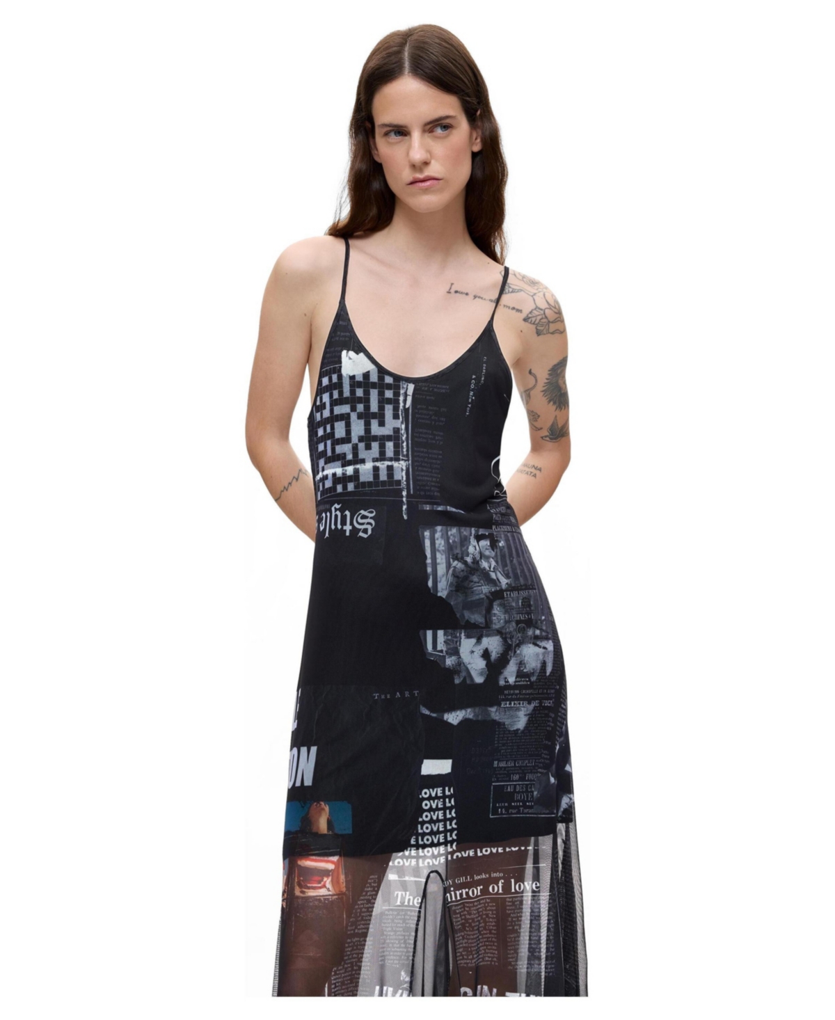 Desigual Women’s Printed Strappy Dress – White