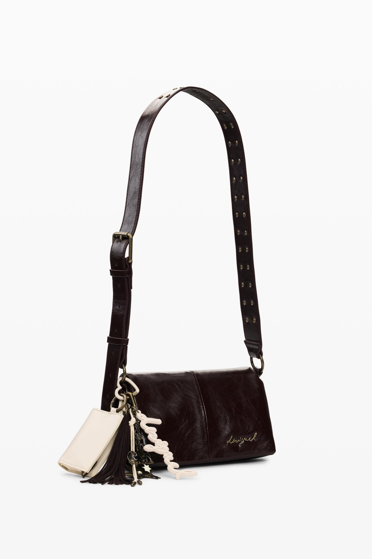Desigual Women’s Small shiny crossbody bag – Dark brown Desigual Women’s Small shiny crossbody bag – Dark brown
