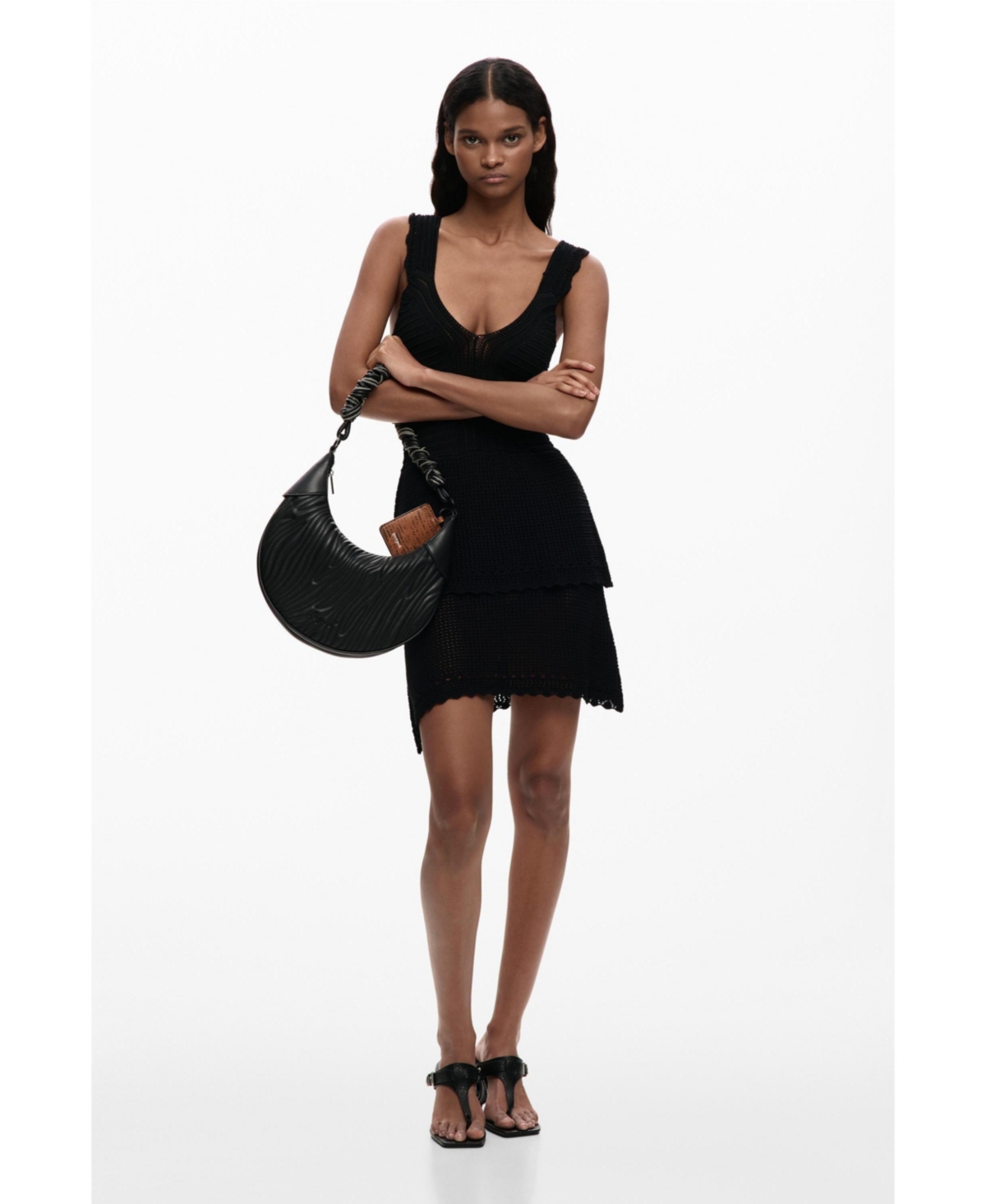 Desigual Women’s Strappy Knit Dress – Black