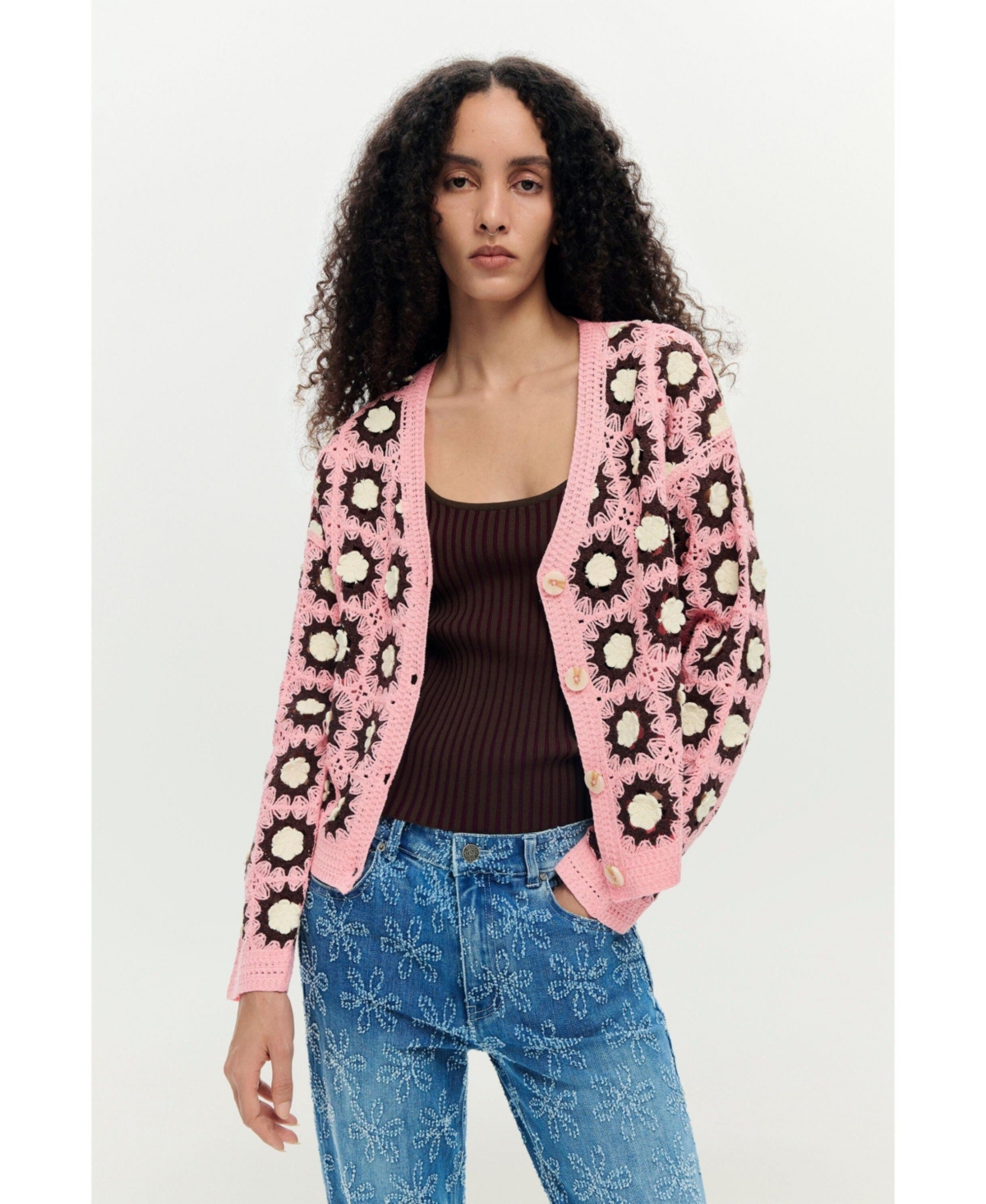 Desigual Women’s crochet cardigan – Dark pink Desigual Women’s crochet cardigan – Dark pink