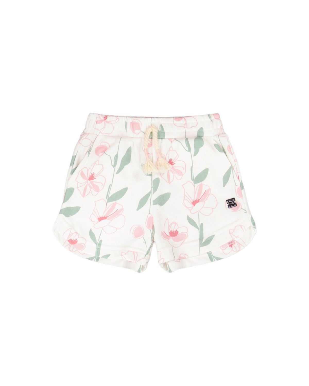 Deux par Deux Toddler Girls Printed Flowers French Terry Shorts – Off white printed flowers Deux par Deux Toddler Girls Printed Flowers French Terry Shorts – Off white printed flowers