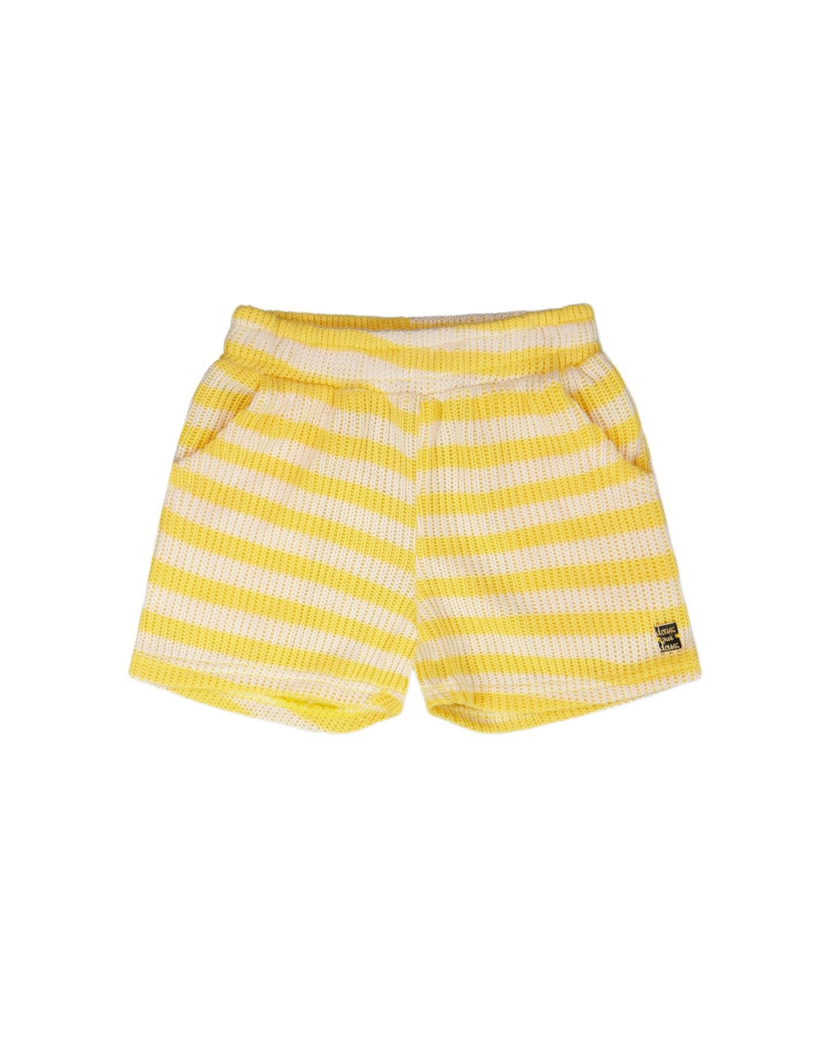 Deux par Deux Toddler Girls Striped Shorts – Yellow white stripes Deux par Deux Toddler Girls Striped Shorts – Yellow white stripes