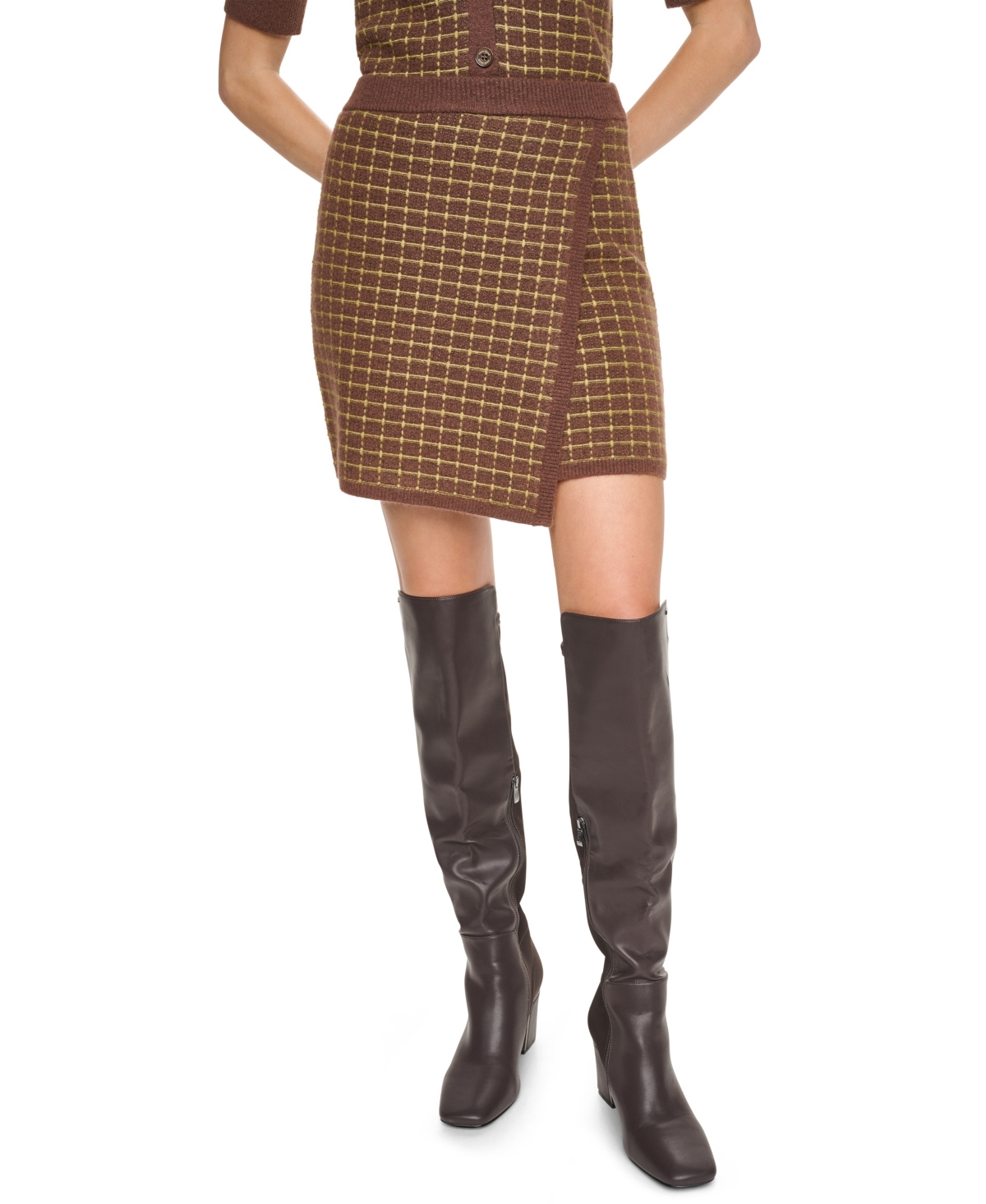 Dkny Jeans Women’s Window Pane Plaid Pull-On Mini Skirt – Chestnut/Crocodile Dkny Jeans Women’s Window Pane Plaid Pull-On Mini Skirt – Chestnut/Crocodile
