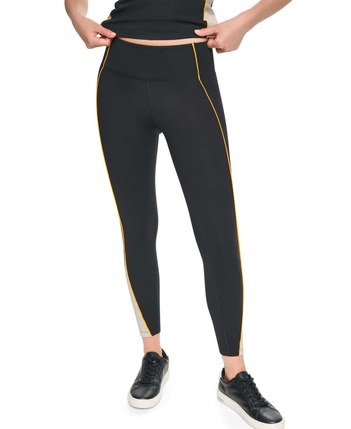 Dkny Sport Women’s Color Block High-Waist Leggings – Black/pebble/taxi Ca Dkny Sport Women’s Color Block High-Waist Leggings – Black/pebble/taxi Ca
