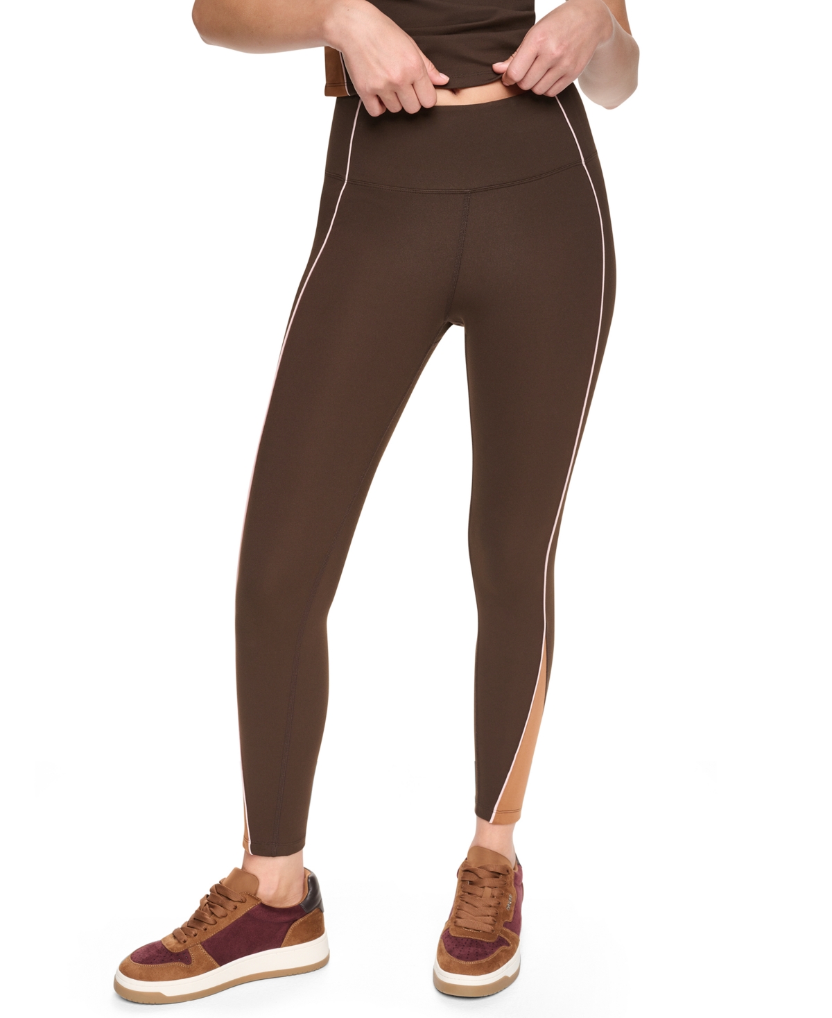 Dkny Sport Women’s Color Block High-Waist Leggings – Espresso/caramel/blu Dkny Sport Women’s Color Block High-Waist Leggings – Espresso/caramel/blu