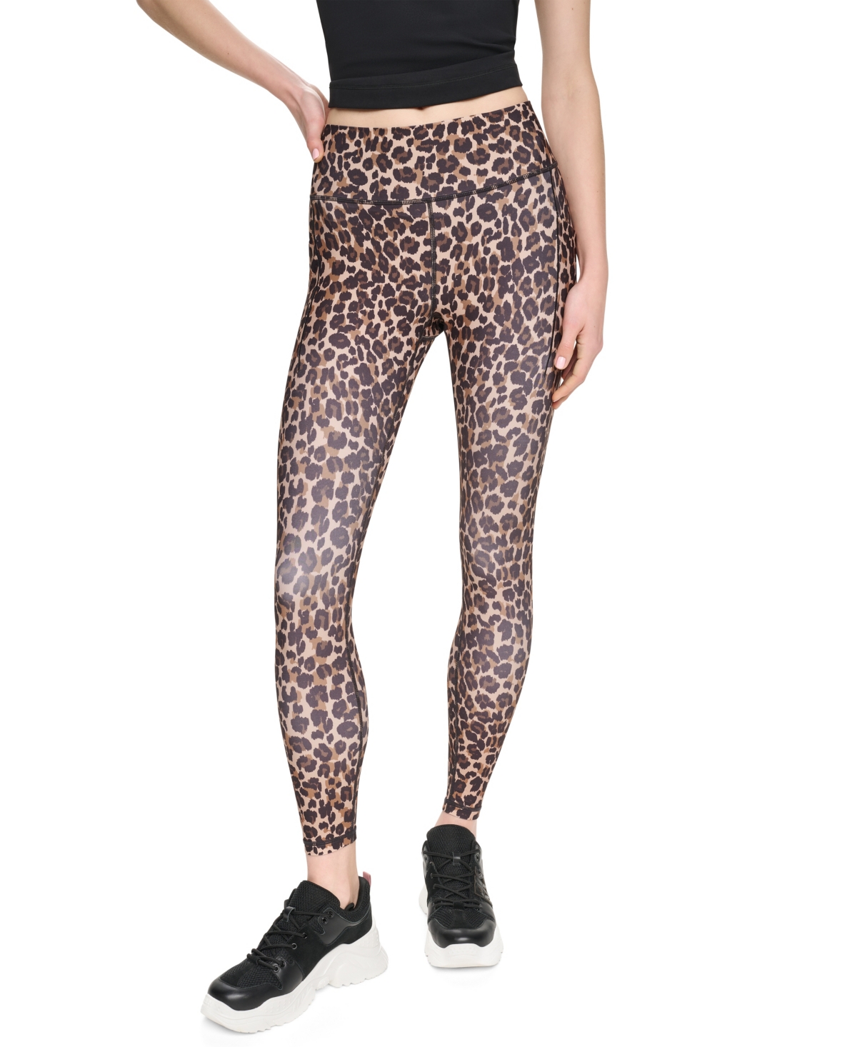 Dkny Sport Women’s High-Waist 7/8 Leggings with Floating Pockets – Leopard Caramel Dkny Sport Women’s High-Waist 7/8 Leggings with Floating Pockets – Leopard Caramel